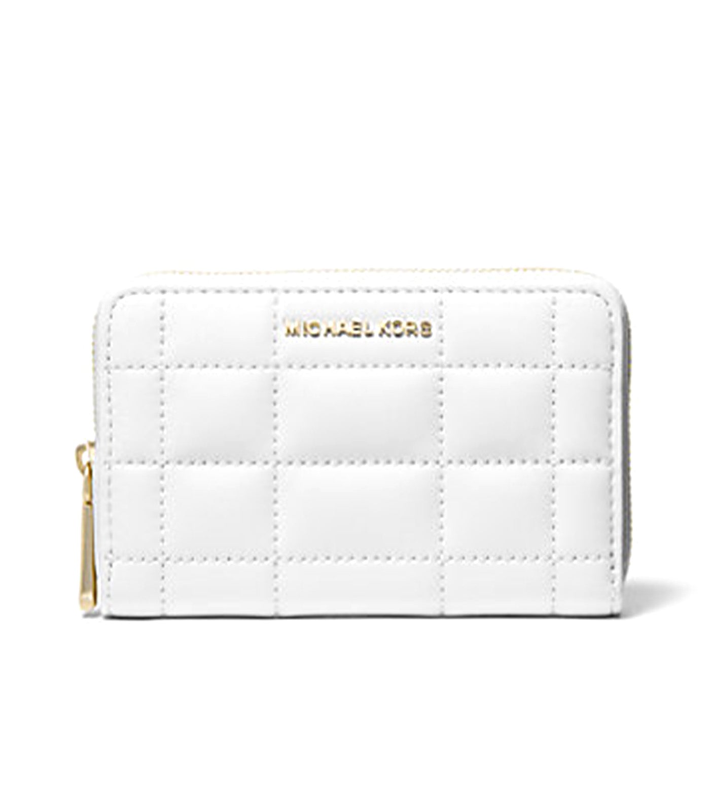 Small Quilted Leather Wallet Optic White
