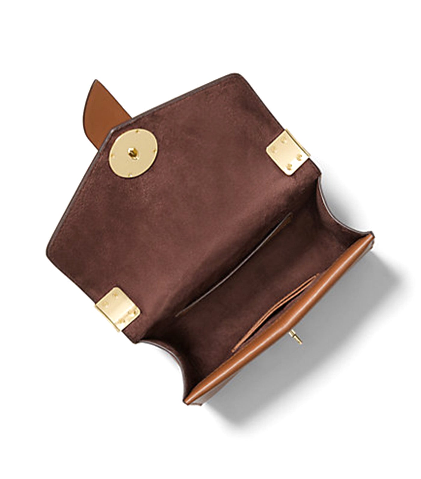 Greenwich Small Saffiano Leather Crossbody Bag Brown-Medium