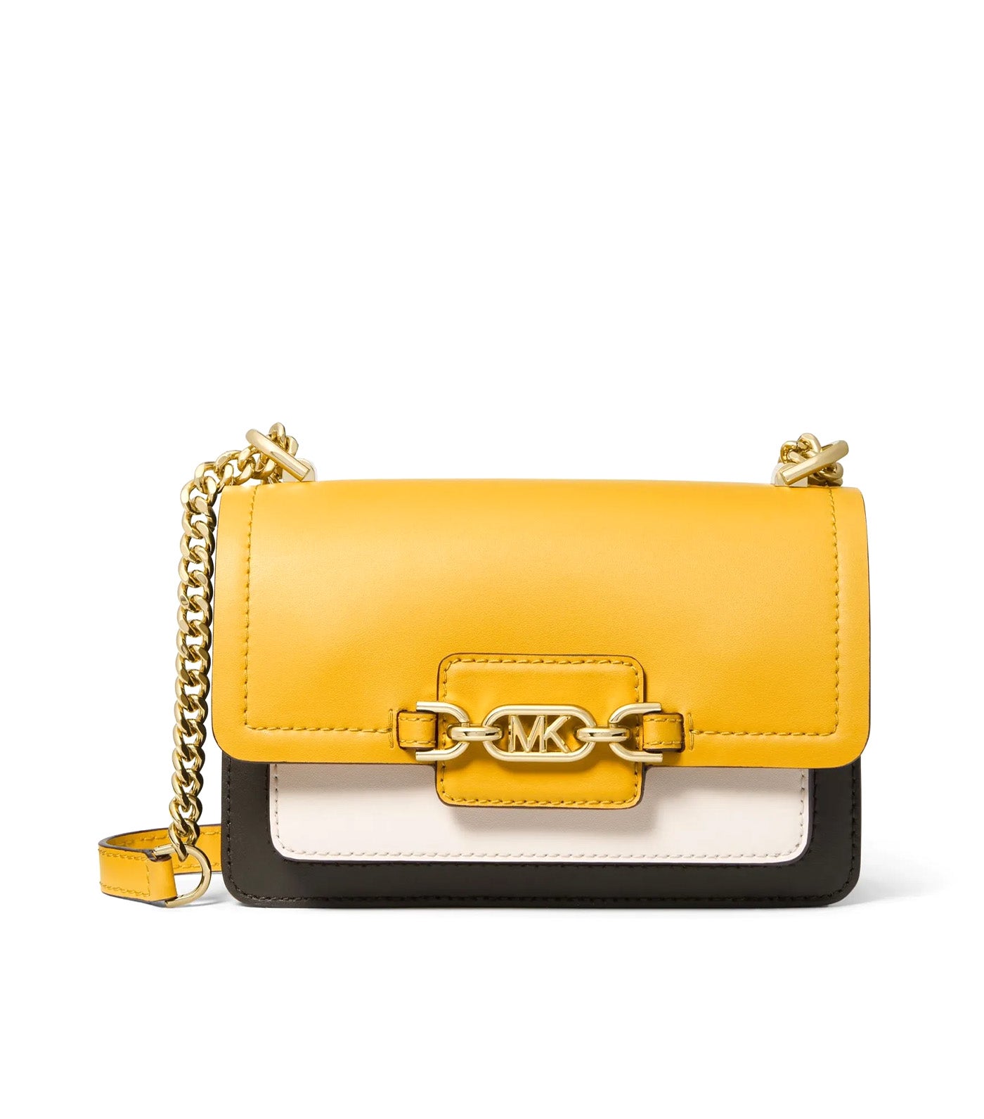 Heather Extra-Small Color-Block Leather Crossbody Bag Golden Rod Multi