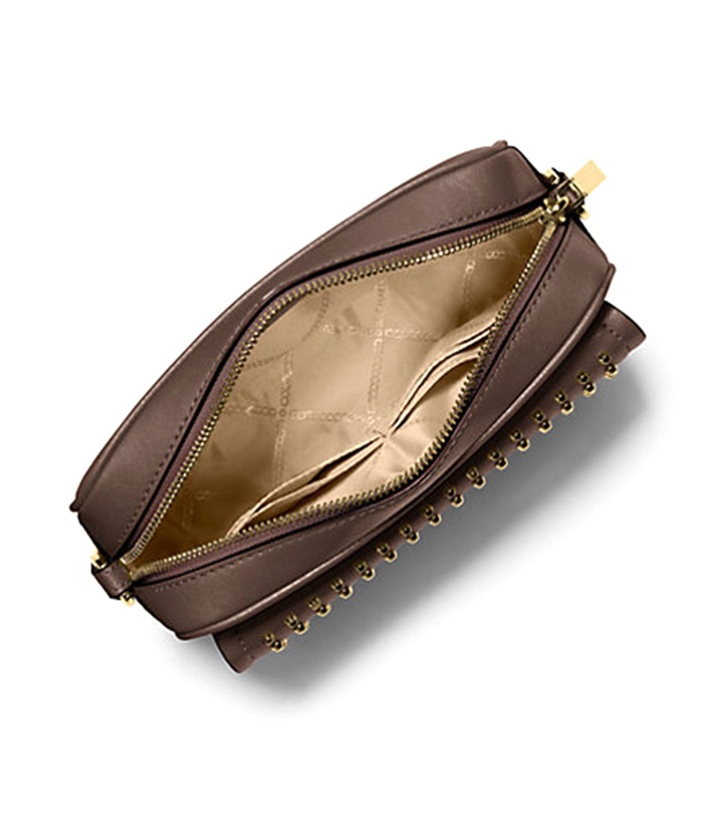 Parker Medium Studded Leather Crossbody Bag Chocolate