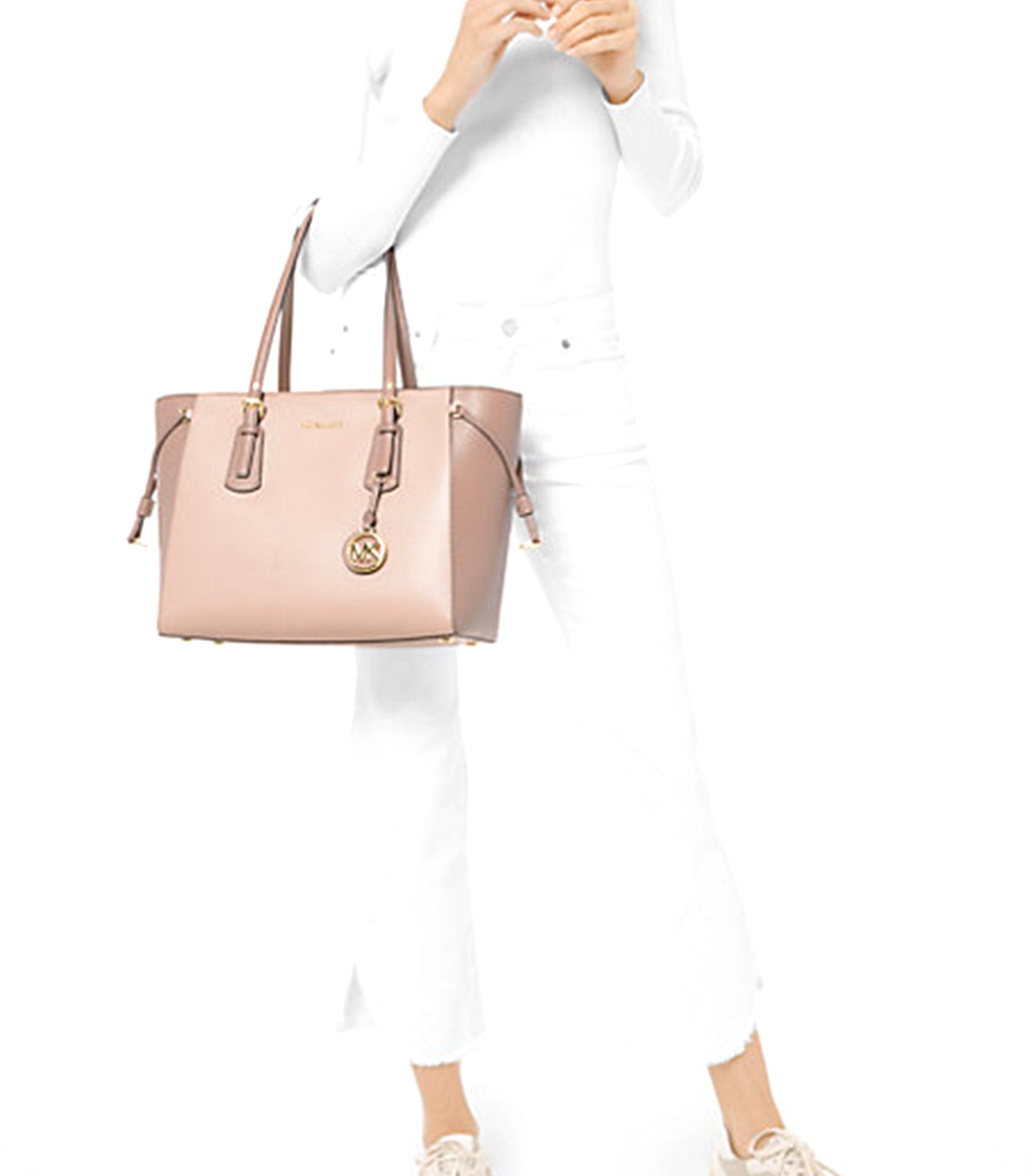 Voyager Medium Crossgrain Leather Tote Bag