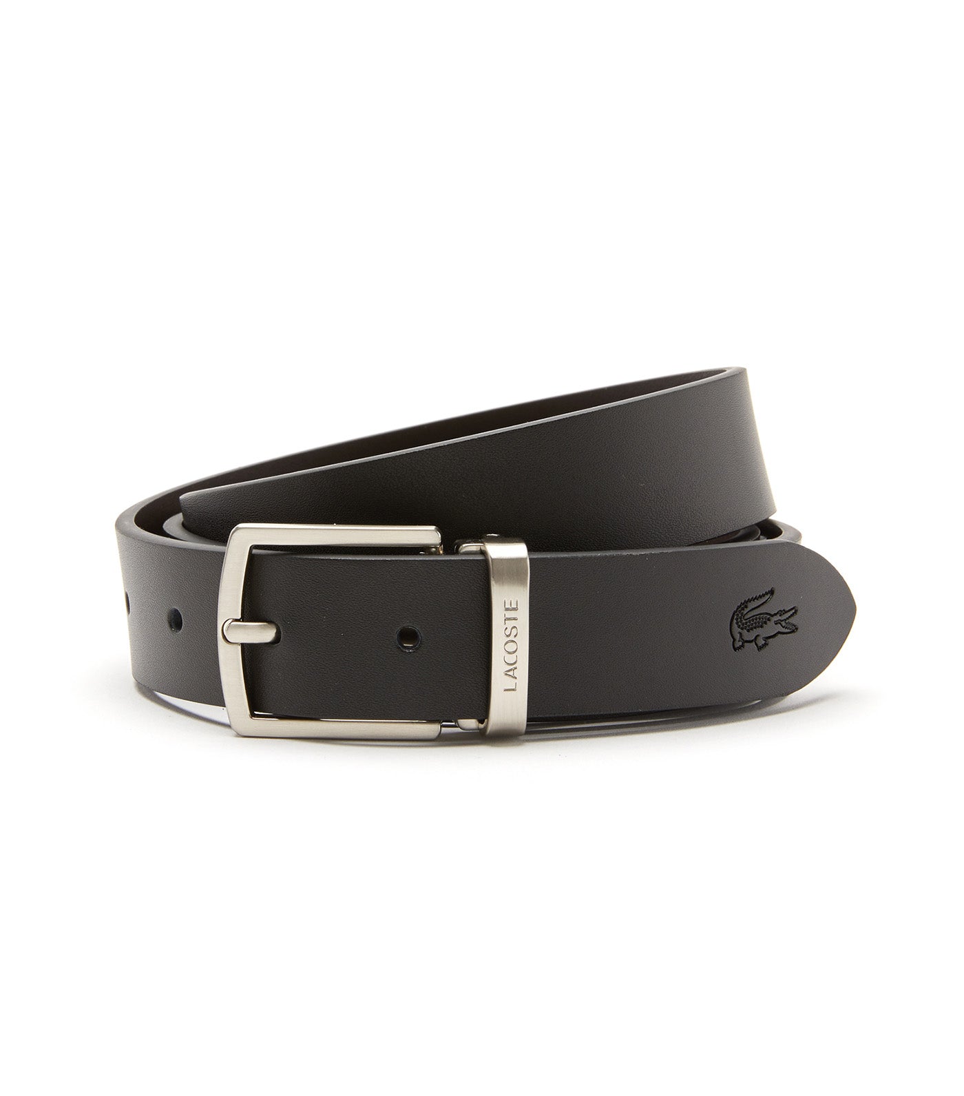 Smooth Leather Belt and 2 Buckle Gift Set Noir Marron