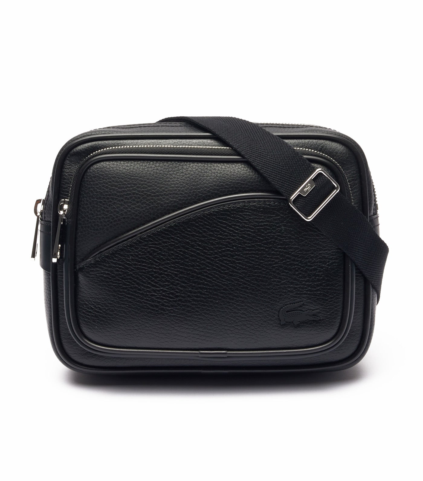 Angy Grain Leather Reporter Bag Noir
