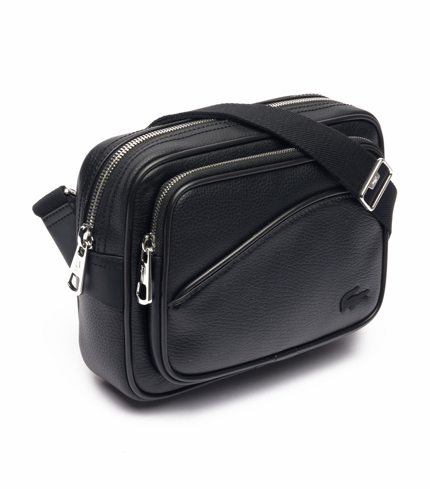 Angy Grain Leather Reporter Bag Noir