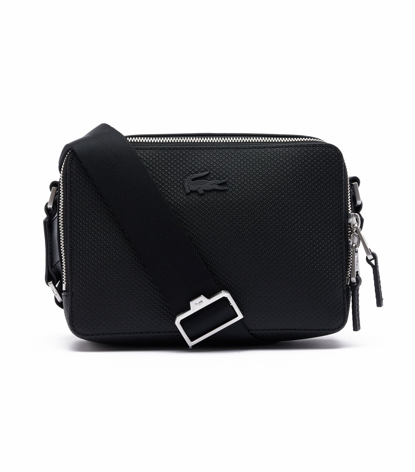 Lacoste Small Chantaco Leather Reporter Bag Noir | Rustan's