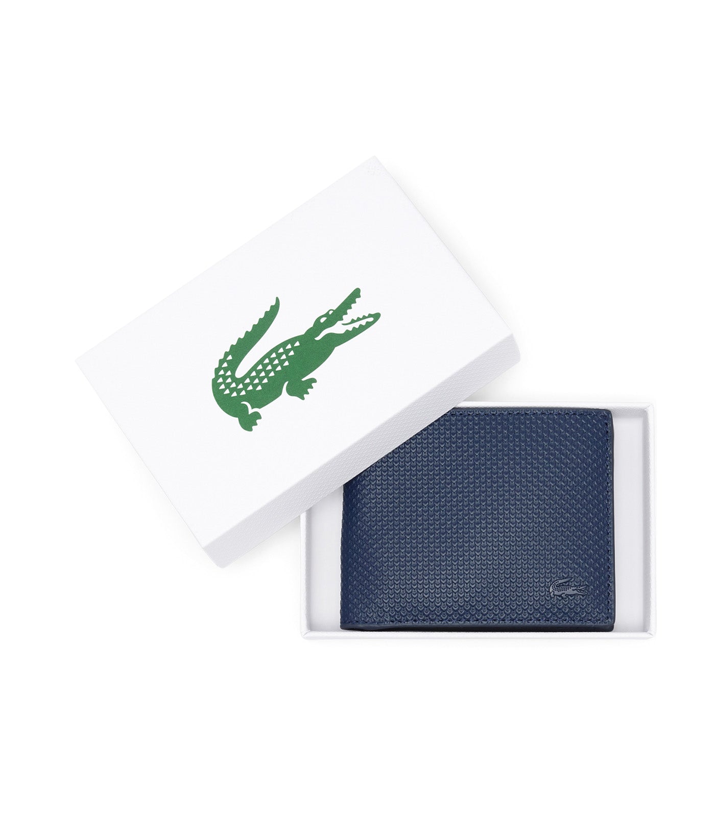 Small Piqué Leather Chantaco Billfold Navy