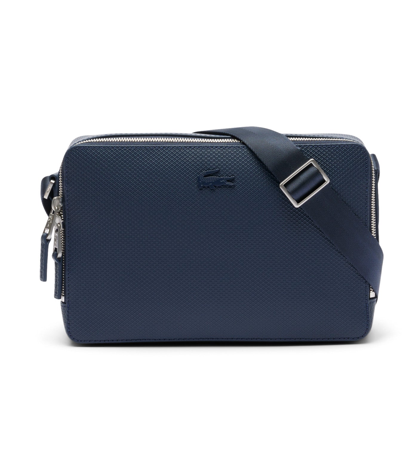 Chantaco Piqué Leather Reporter Bag Navy