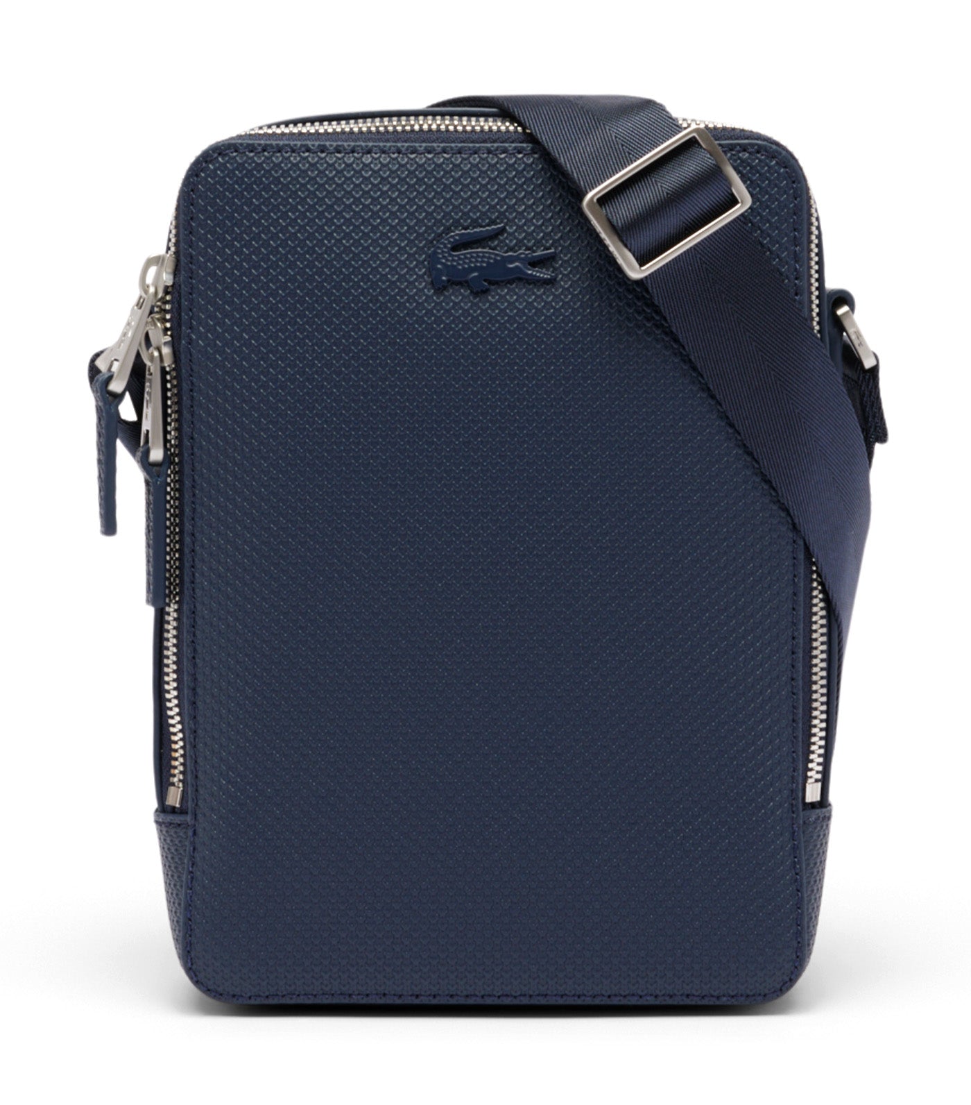 Chantaco Piqué Leather Shoulder Bag Navy