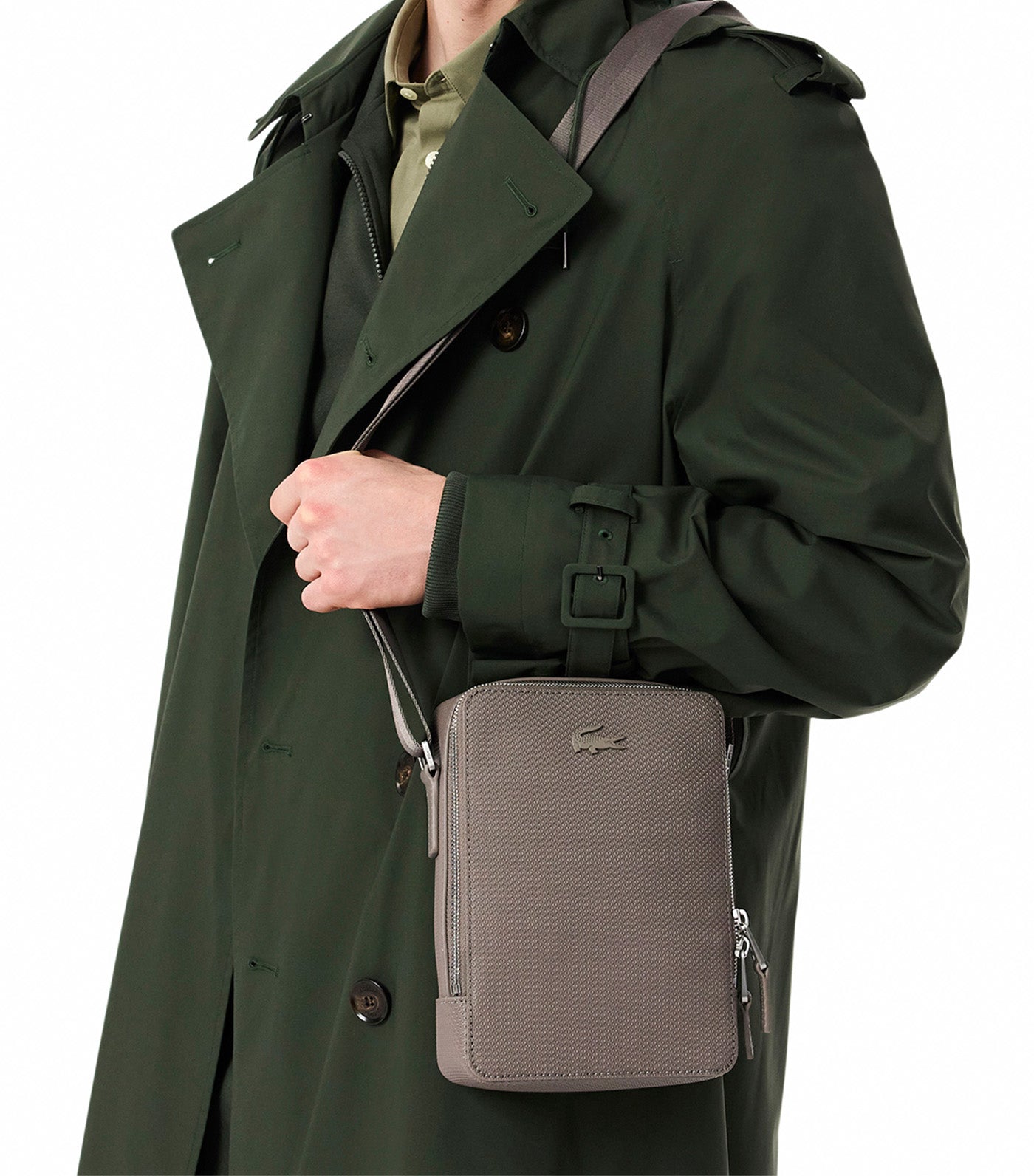 Chantaco Piqué Leather Shoulder Bag Morel