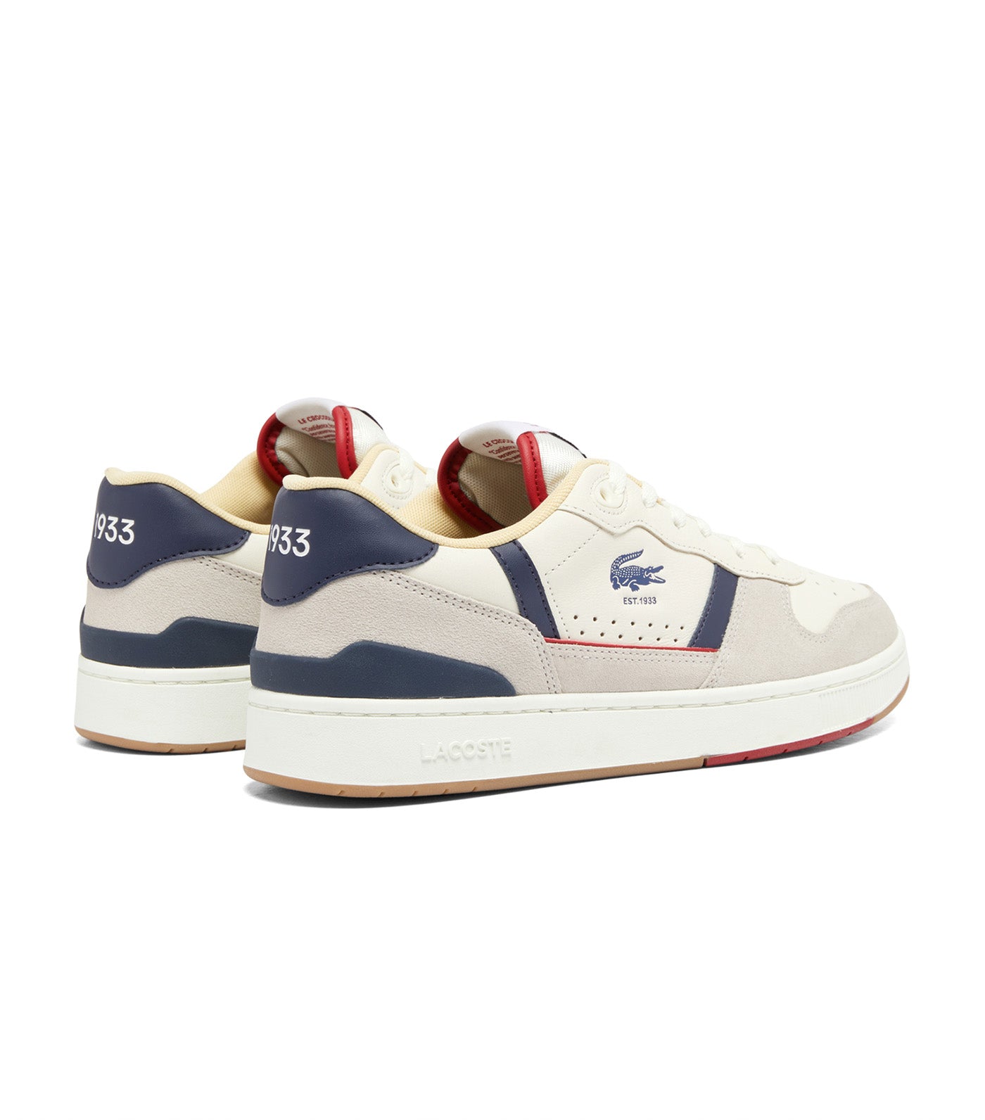 Men's T-Clip Set Leather Sneakers Off White/Gum