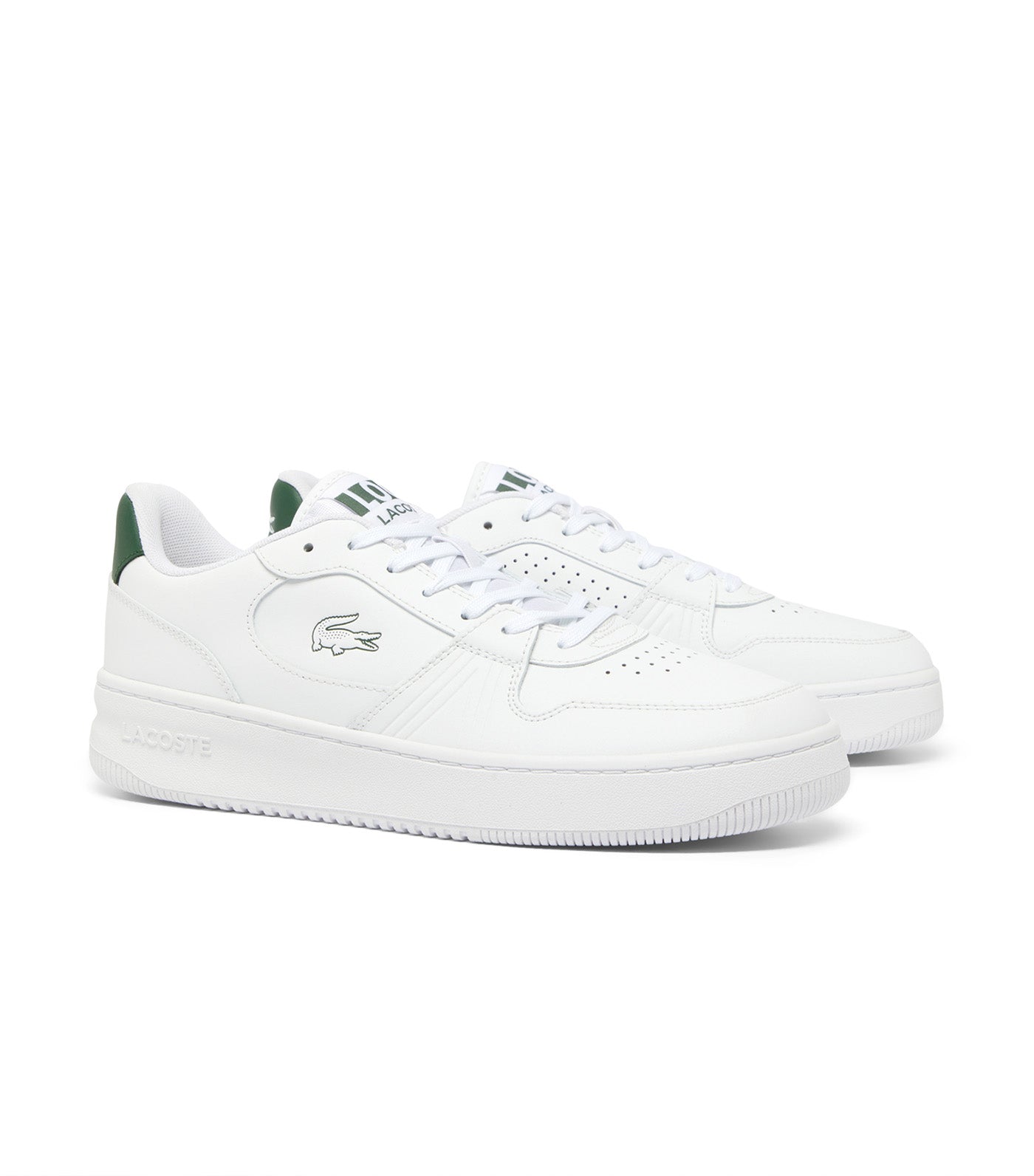 Men's L001 Set Leather Sneakers White/Dark Green
