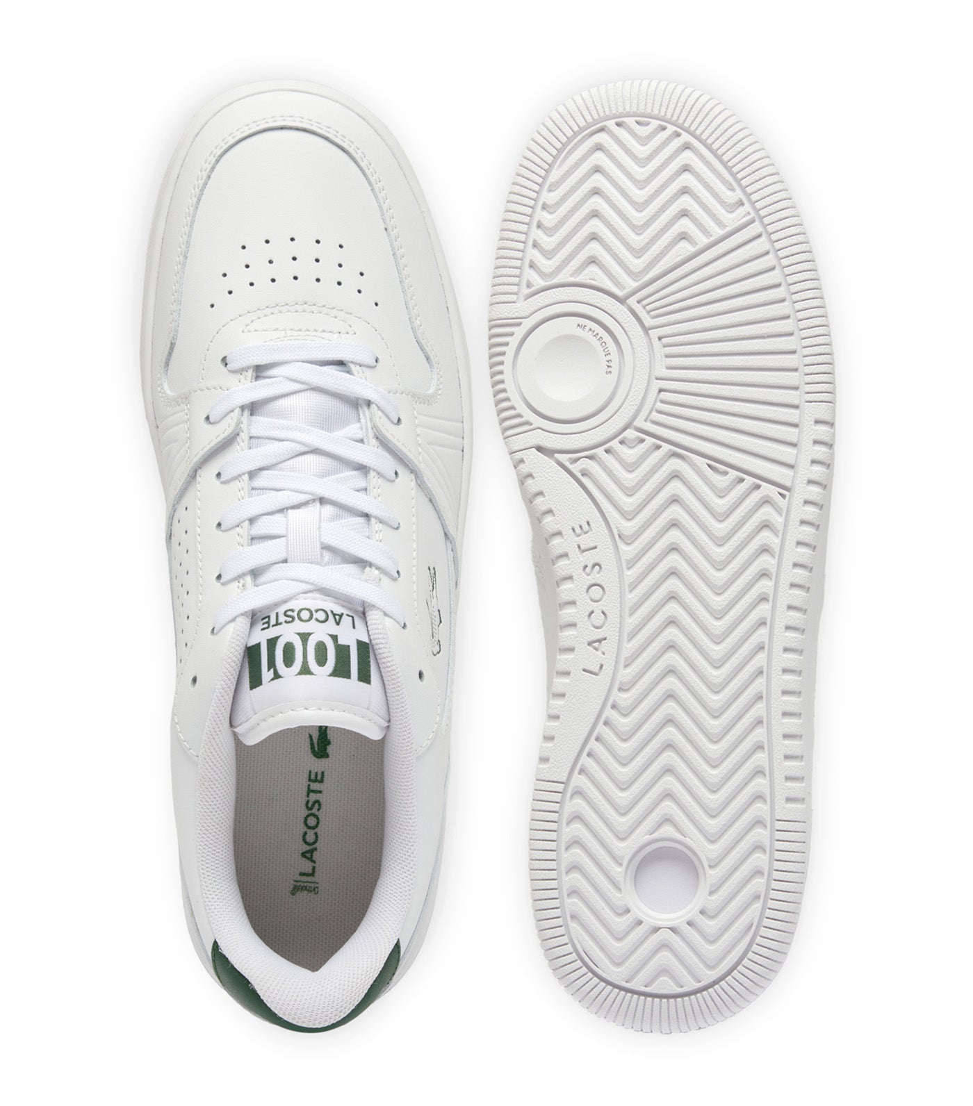 Men's L001 Set Leather Sneakers White/Dark Green