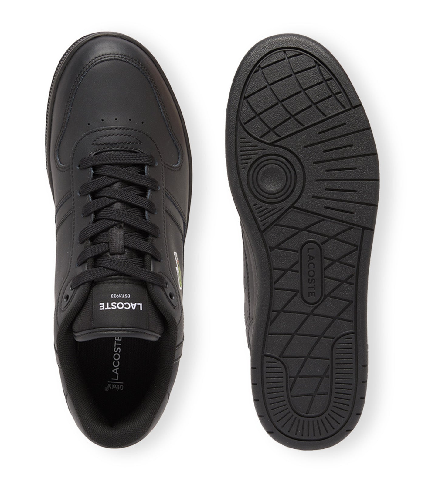 Men's T-Clip Set Leather Sneakers Black/Black