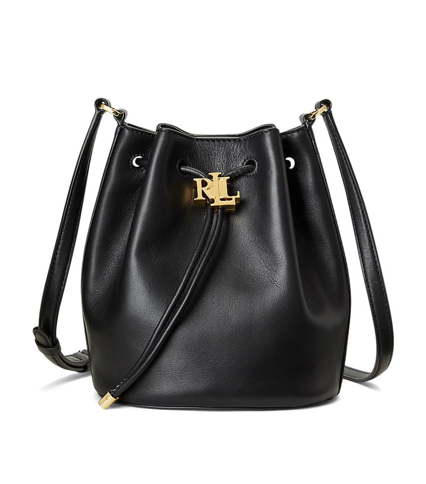 Polo Ralph Lauren Women s Leather Medium Andie Drawstring Bag Black Rustan s