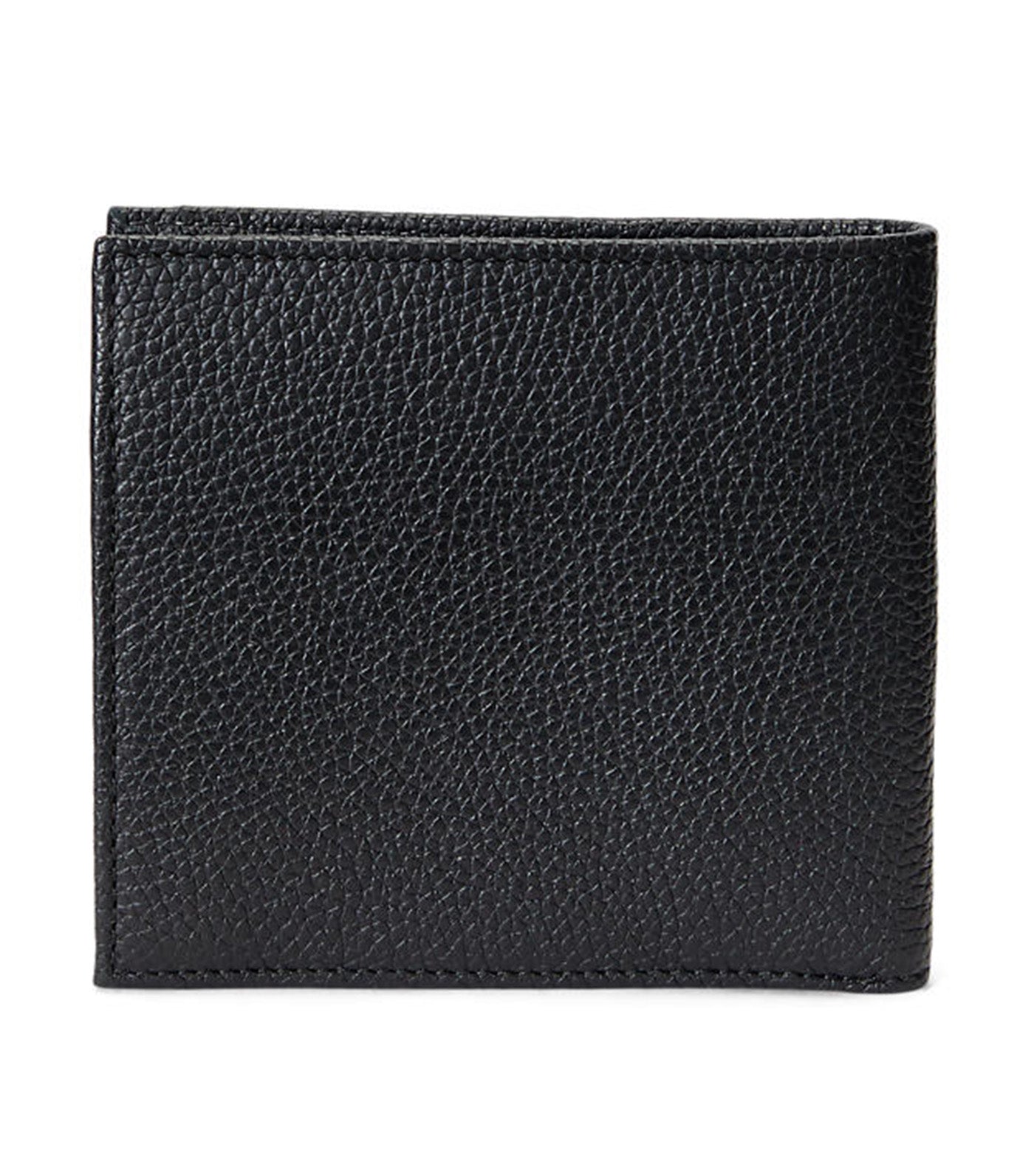 Men's Pebbled Leather Billfold Coin Wallet Black