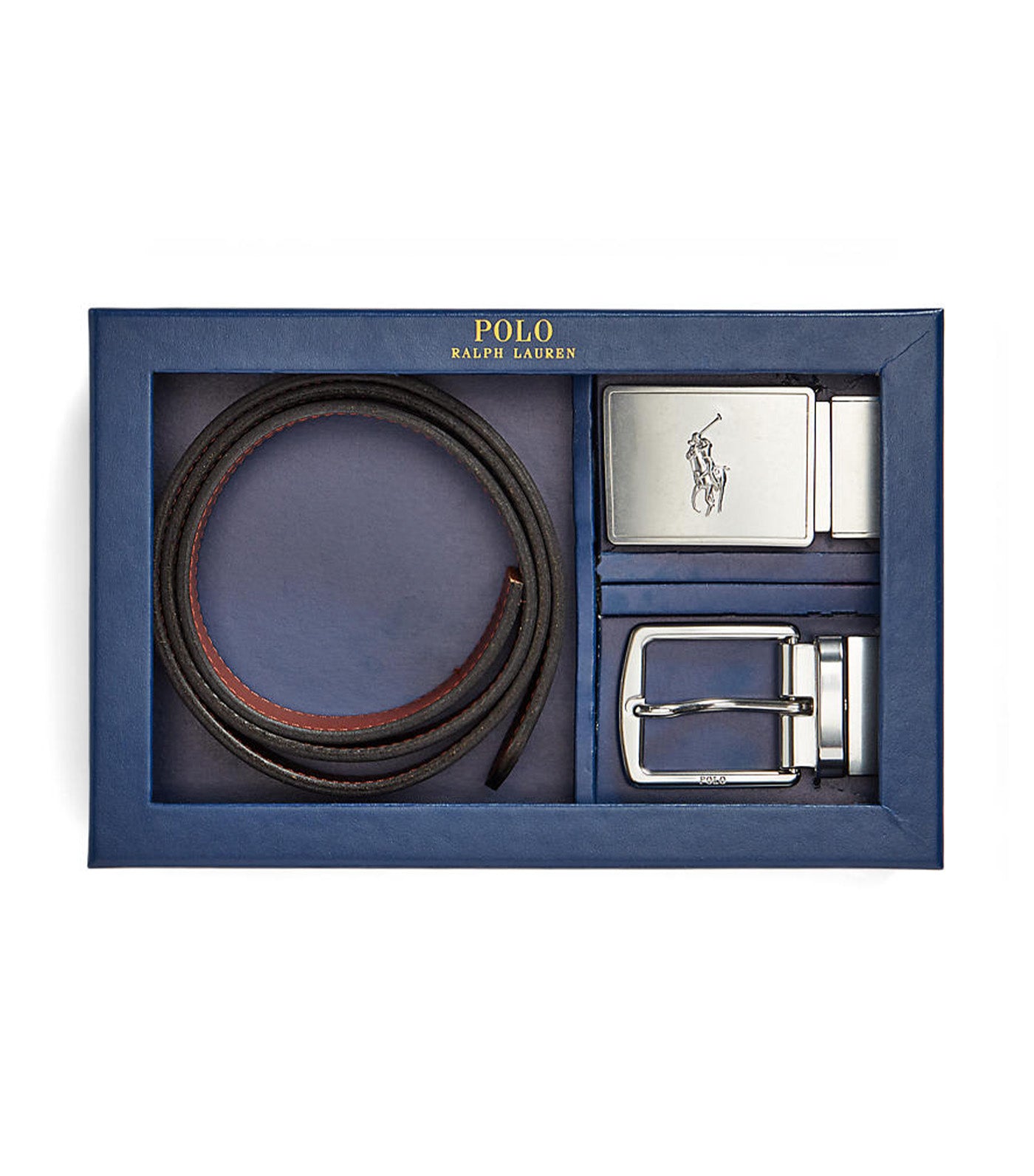 Men's Reversible Leather Belt Gift Set