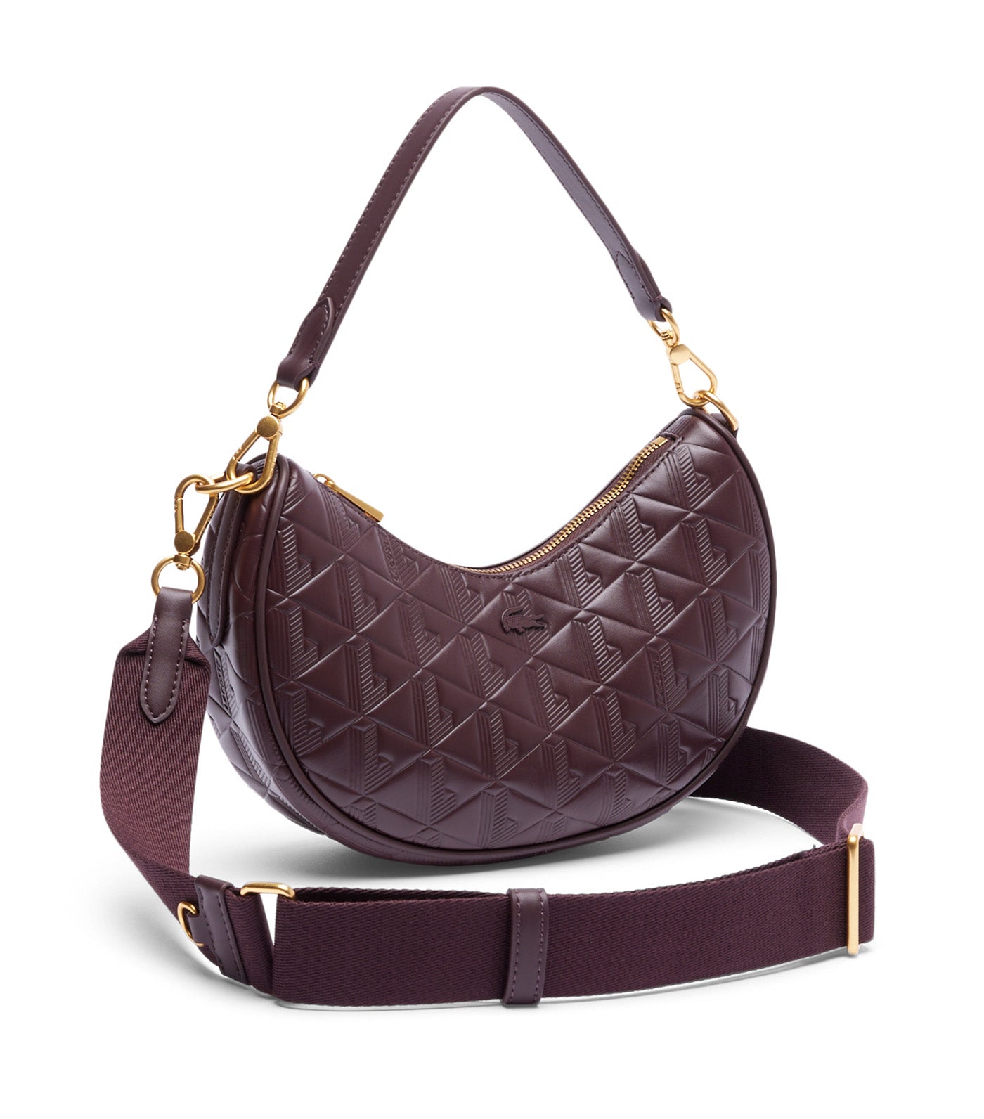 Maheki Embossed Leather Half Moon Purse