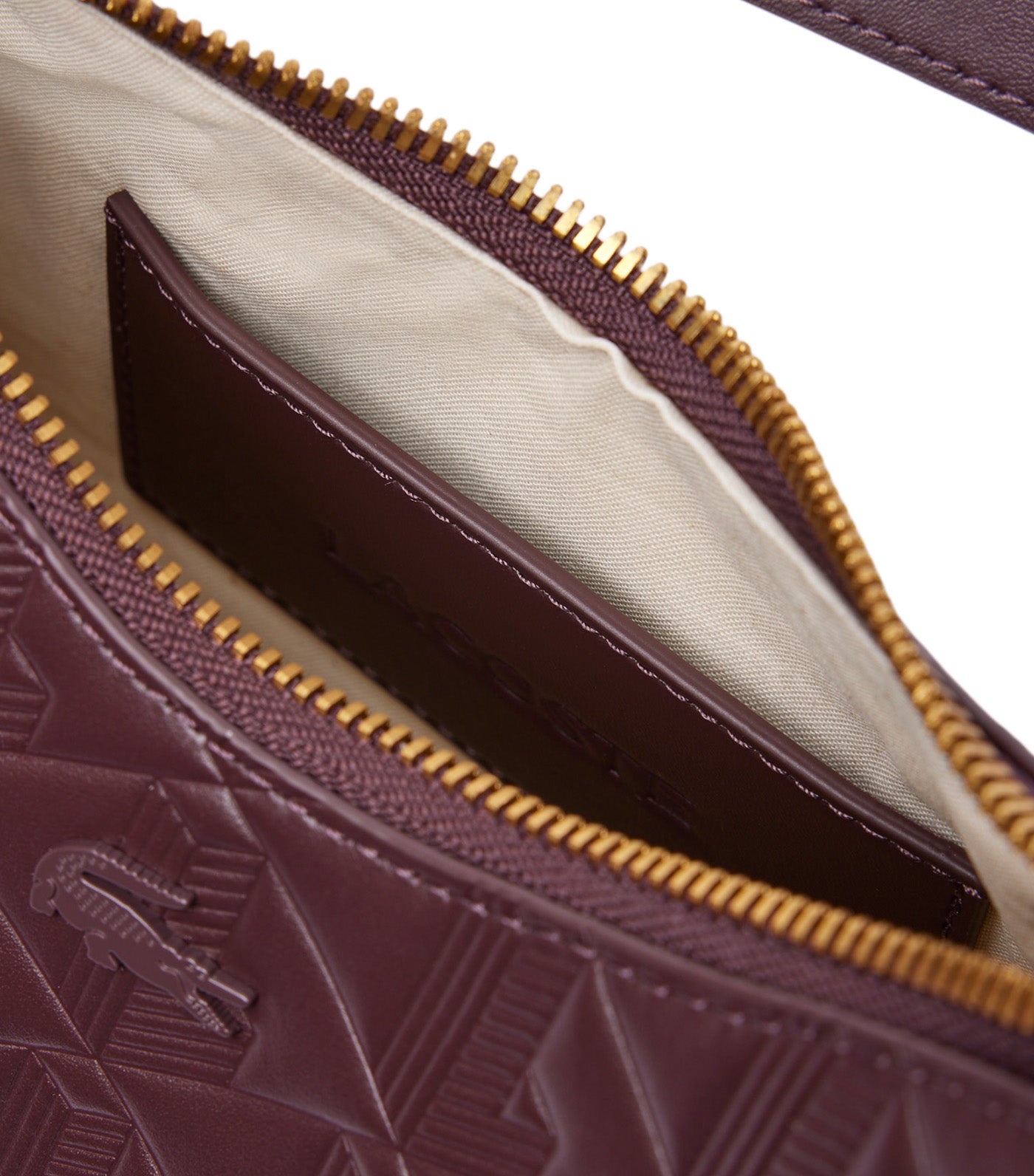 Maheki Embossed Leather Half Moon Purse