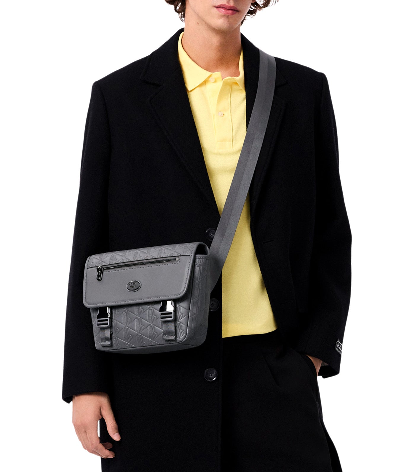 Lacoste Small Monogram Messenger Bag Castlerock | Rustan's