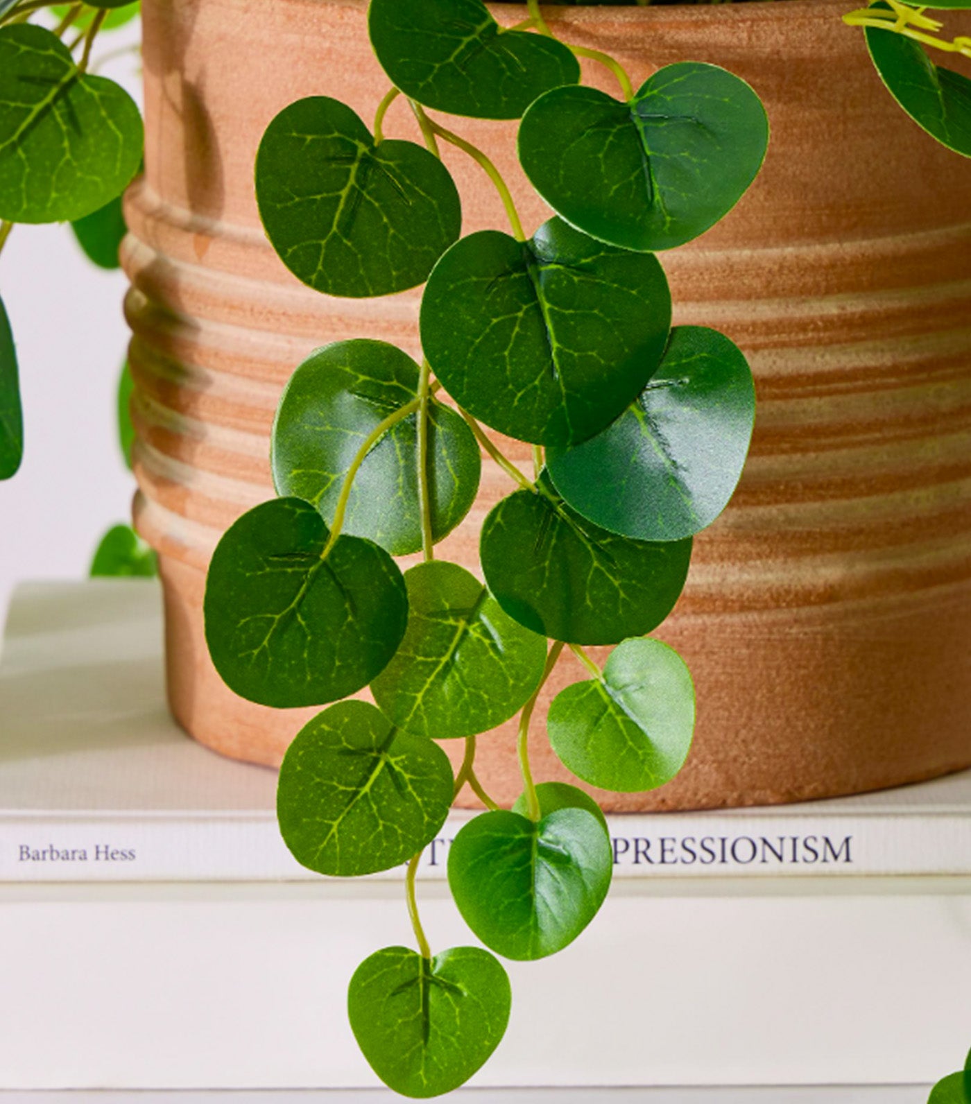 Faux Potted Trailing Leaf Plant Green
