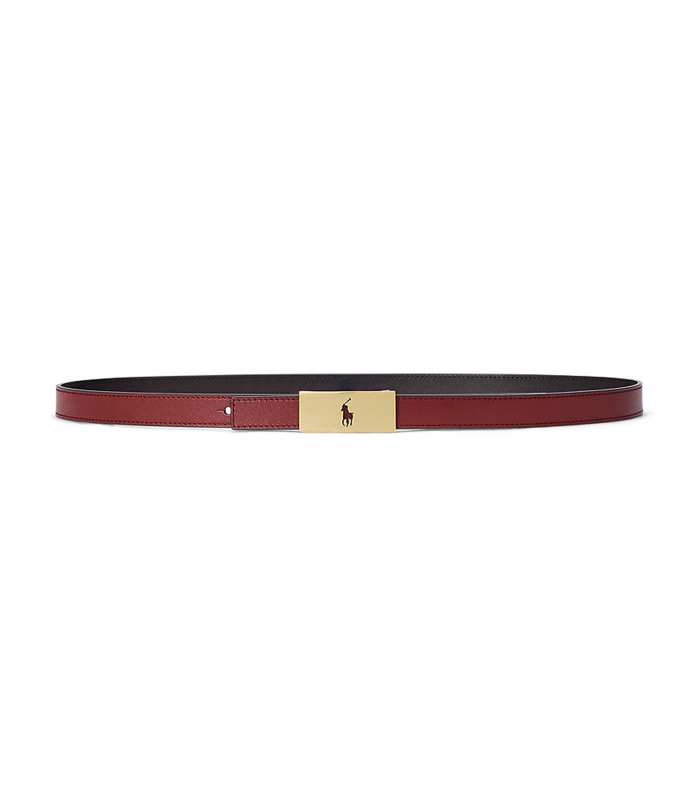 Women's Polo ID Reversible Vachetta Leather Belt Chianti/Tobacco