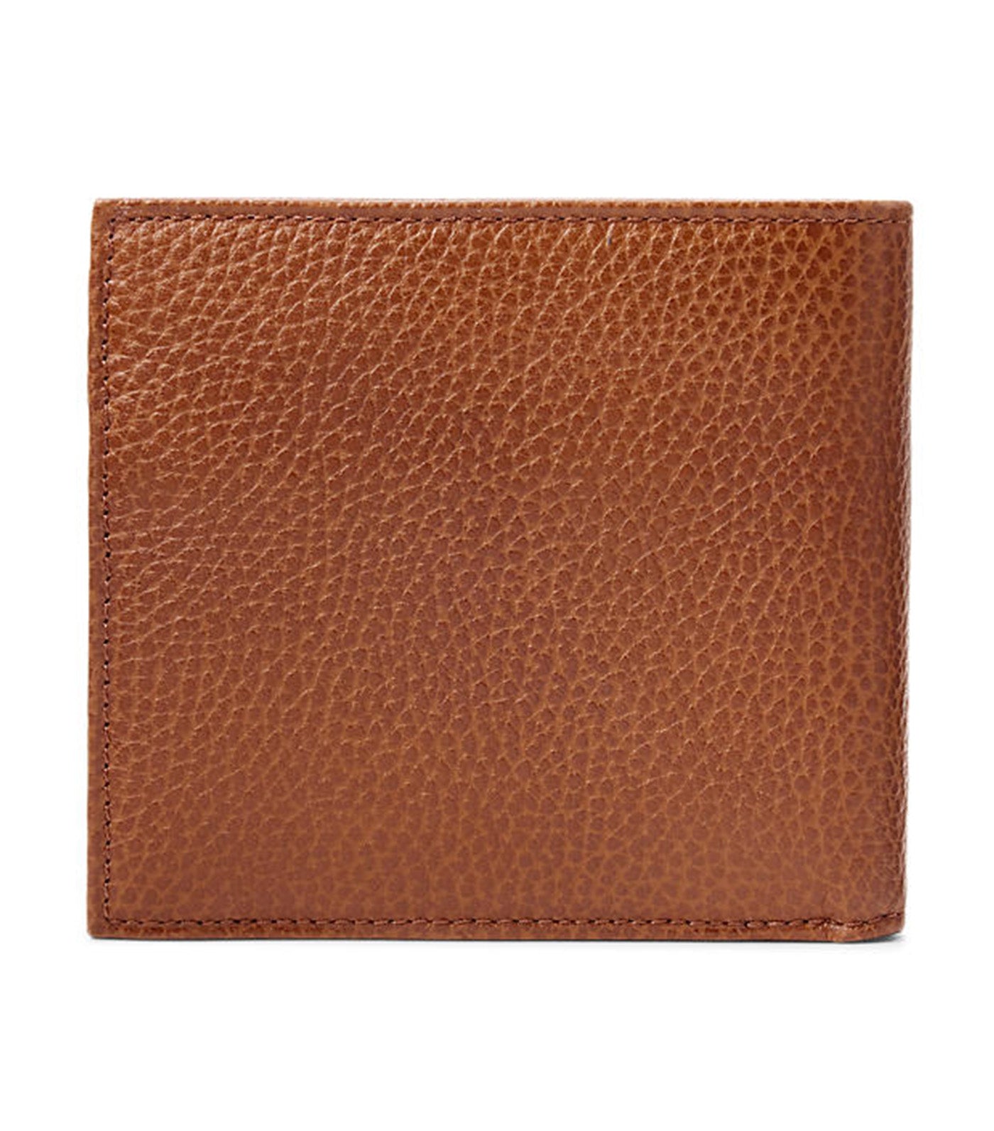 Men's Pebbled Leather Billfold Coin Wallet Saddle