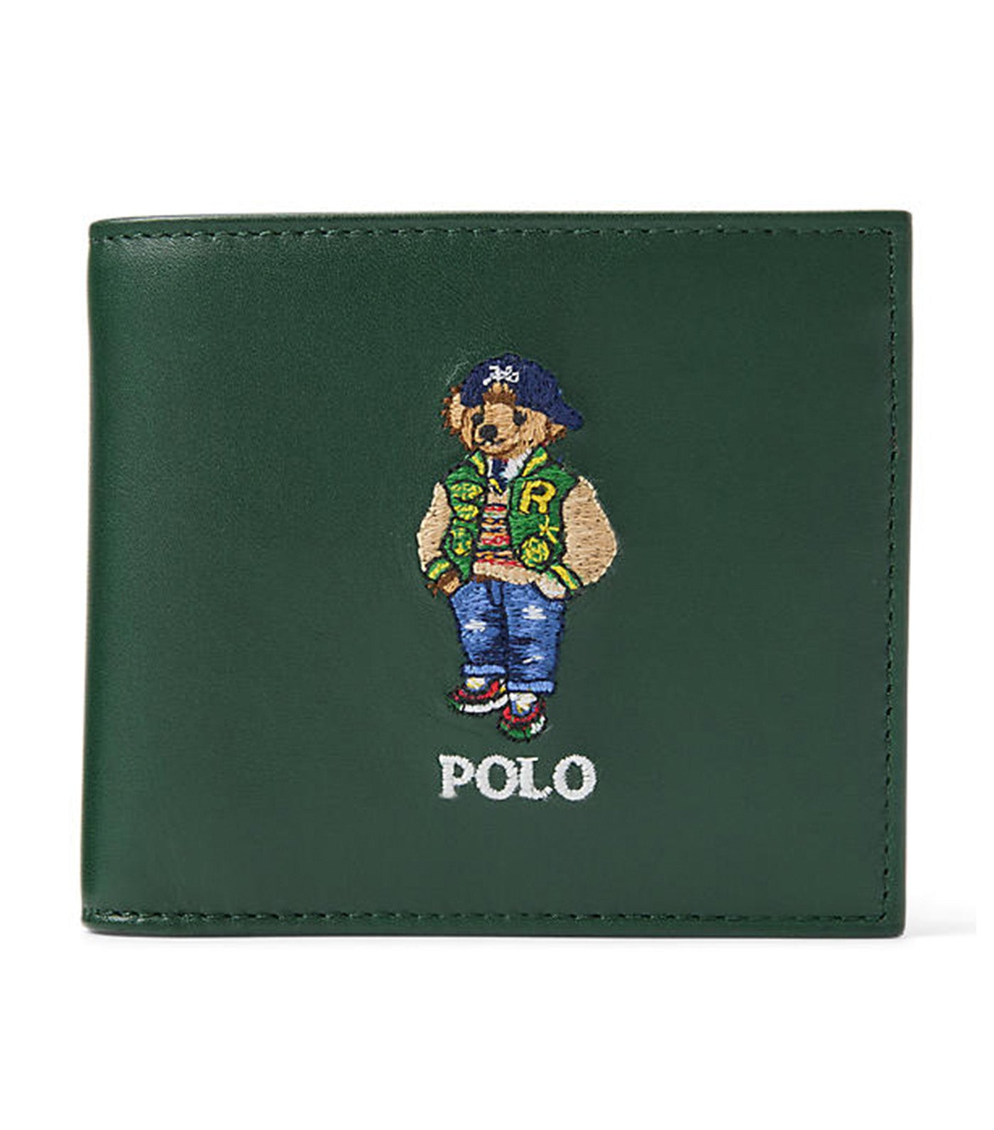 Men's Polo Bear Leather Billfold Coin Wallet