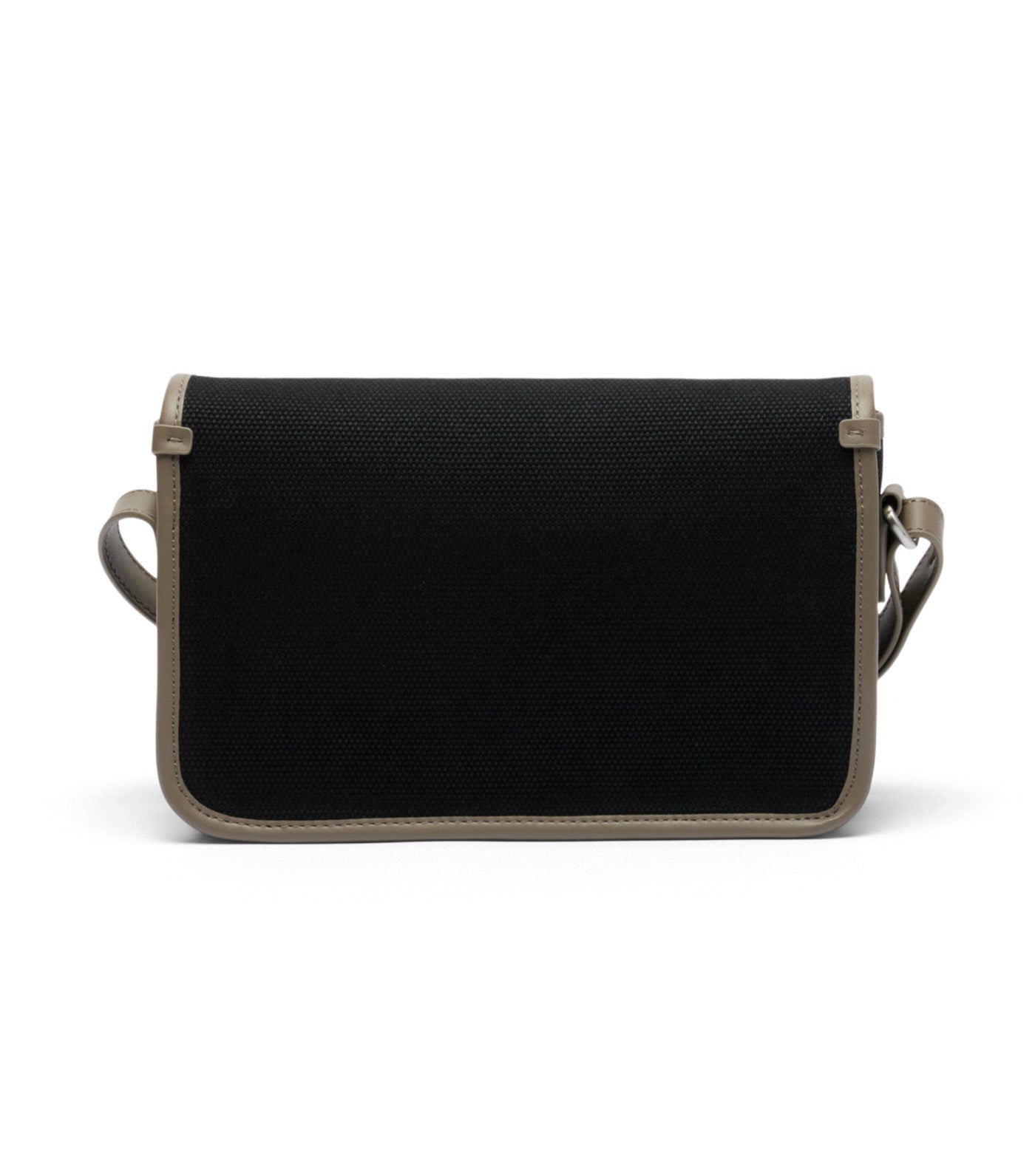 Heritage Canvas Flap Close Cotton Shoulder Bag Black Morel