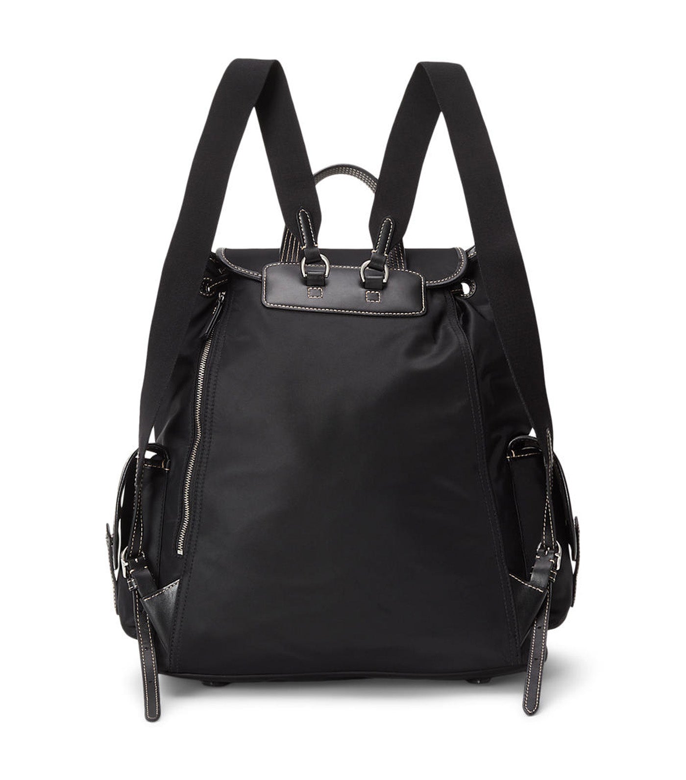 Women's Leather-Trim Twill Bellport Backpack Black