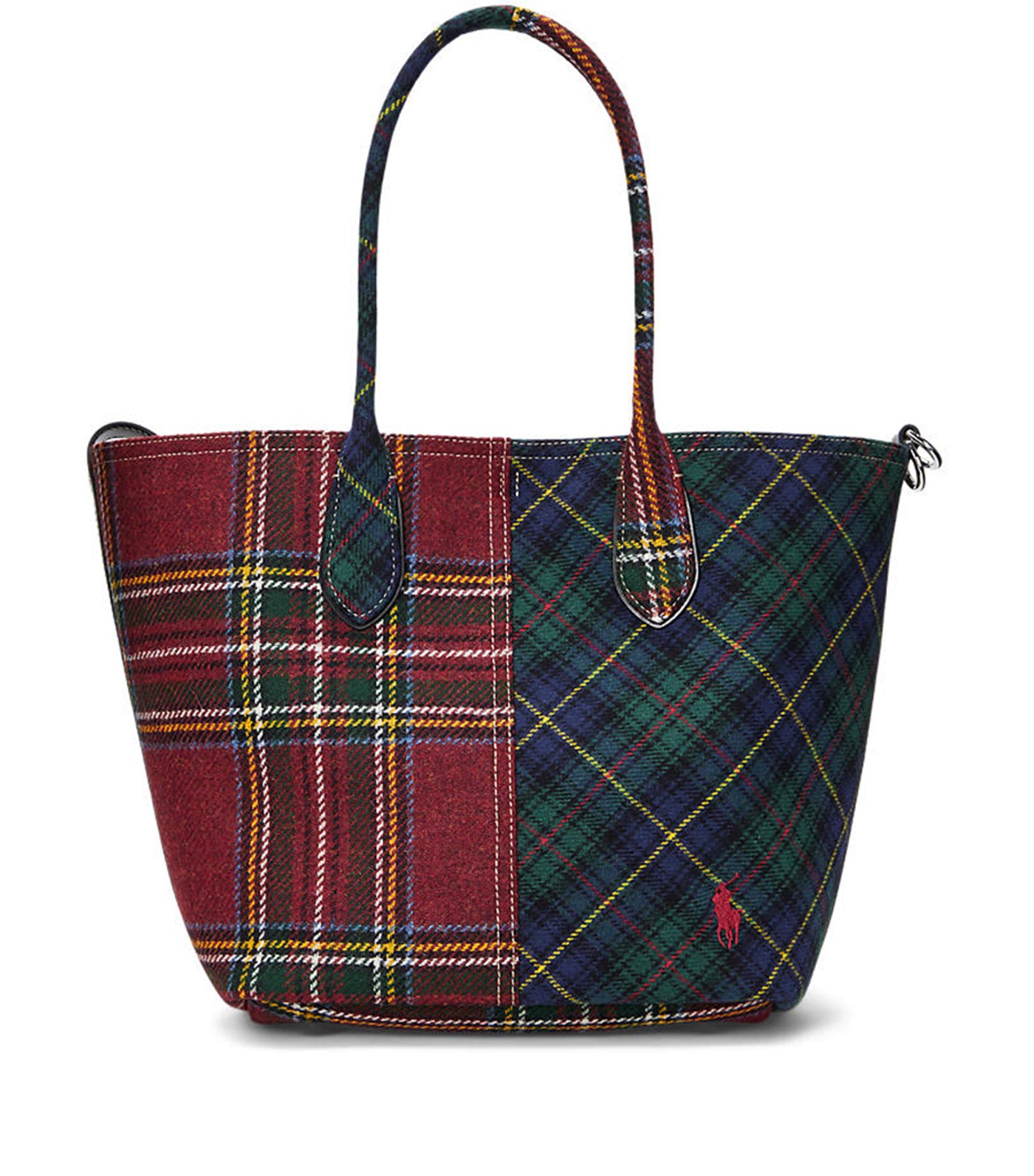 Women's Patchwork Wool Medium Bellport Tote Red Multi