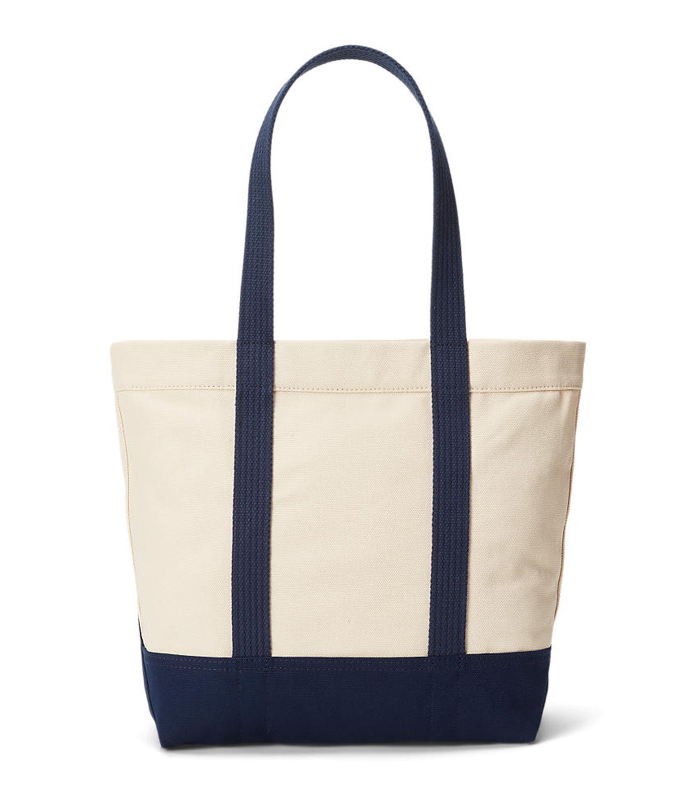 Women's Polo Bear Canvas Medium Tote Ecru/Navy