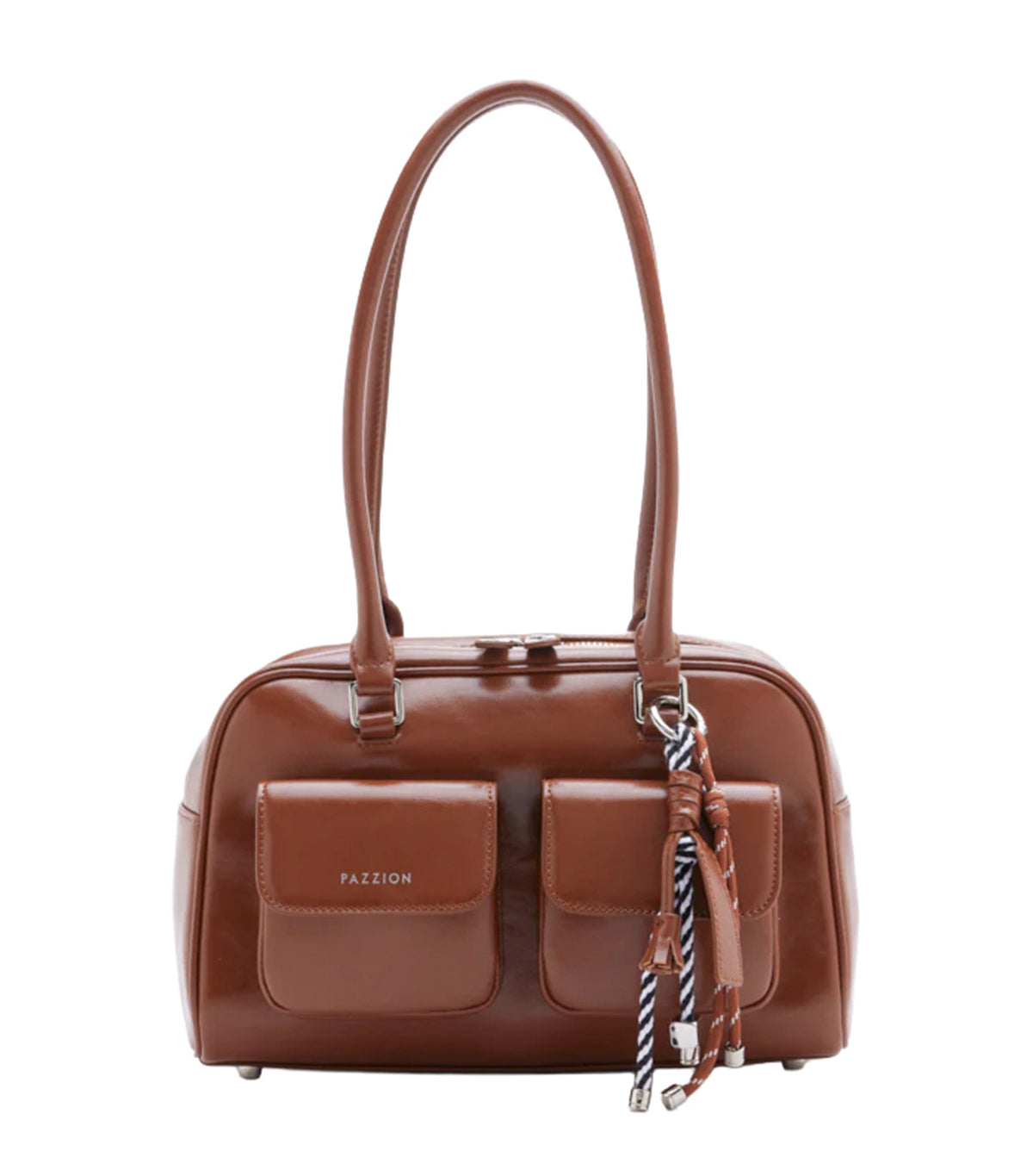 Jaida Elongated Handle Shoulder Bag Brown