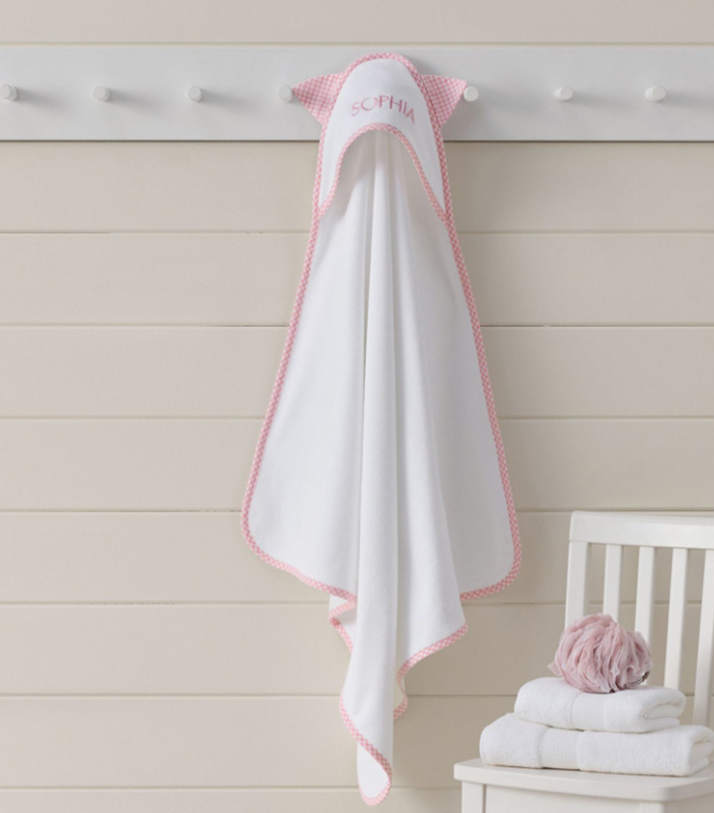 Gingham Critter Baby Hooded Towel