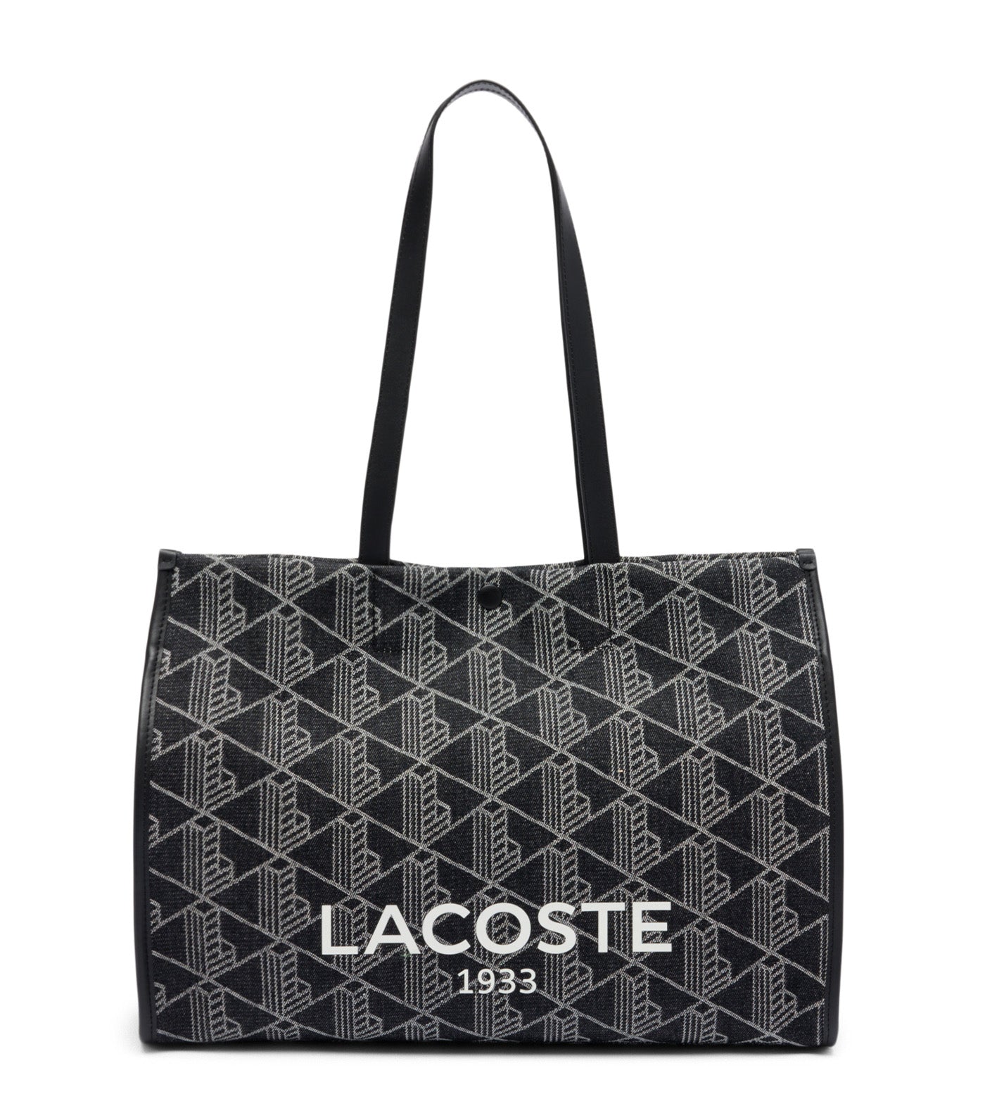 Large Heritage Jacquard Tote Mono Jacquard Black Denim