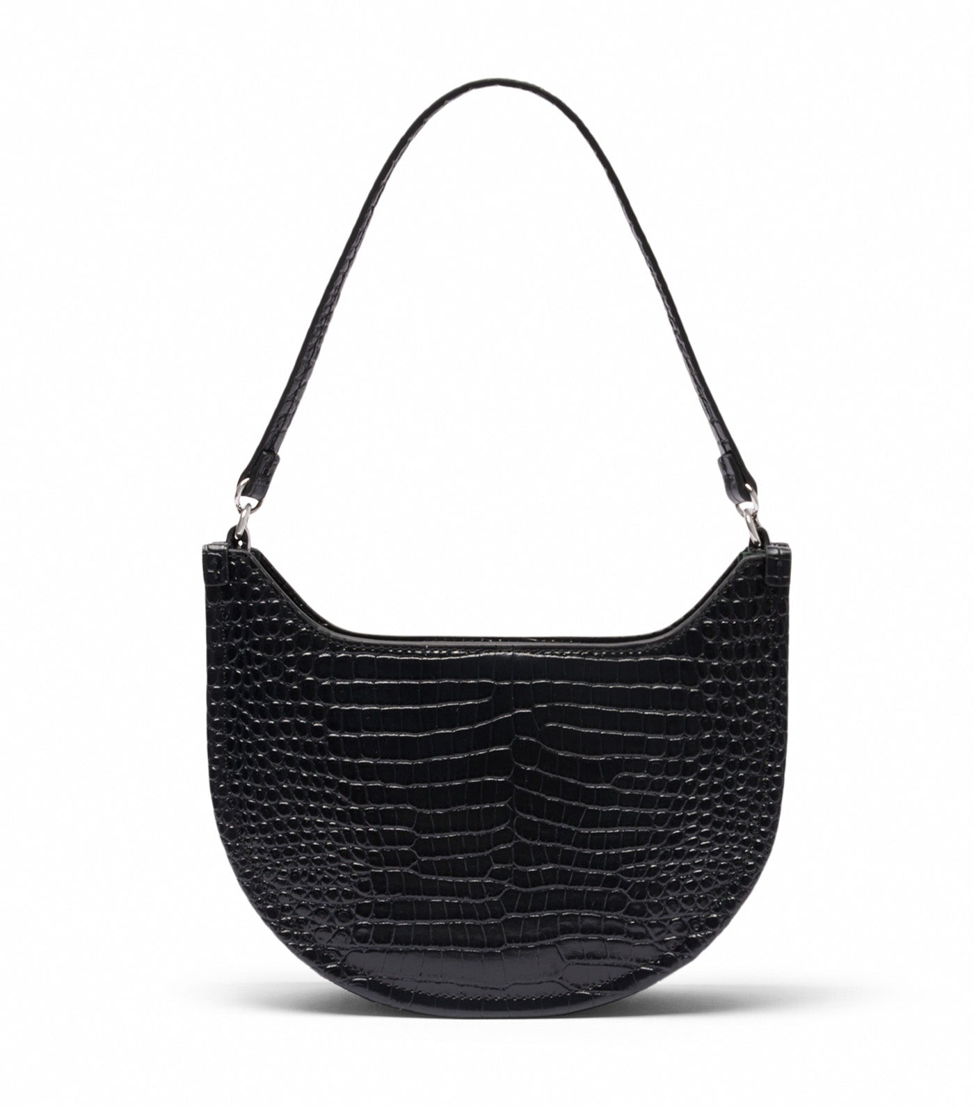 Small Chantaco Embossed Leather Half Moon Bag
