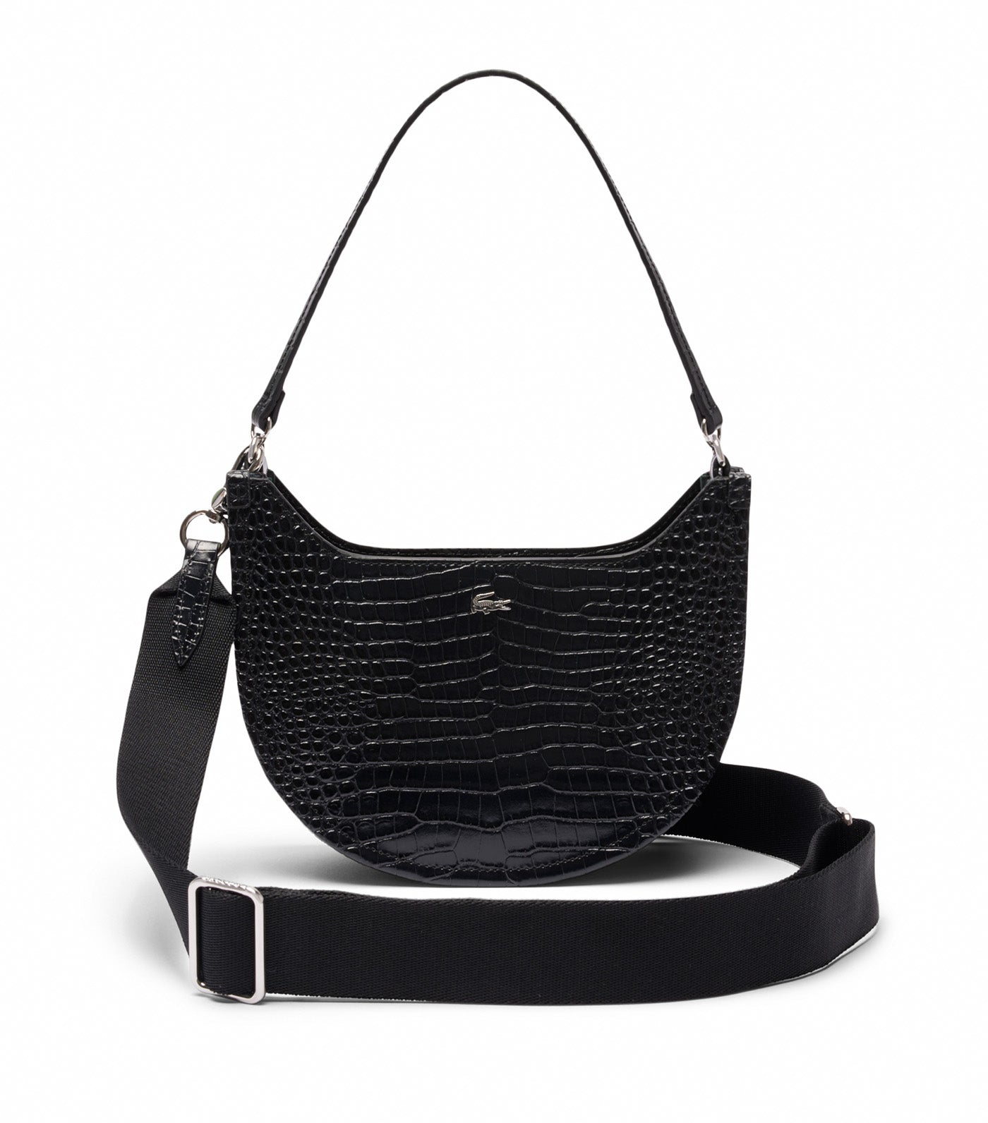Small Chantaco Embossed Leather Half Moon Bag