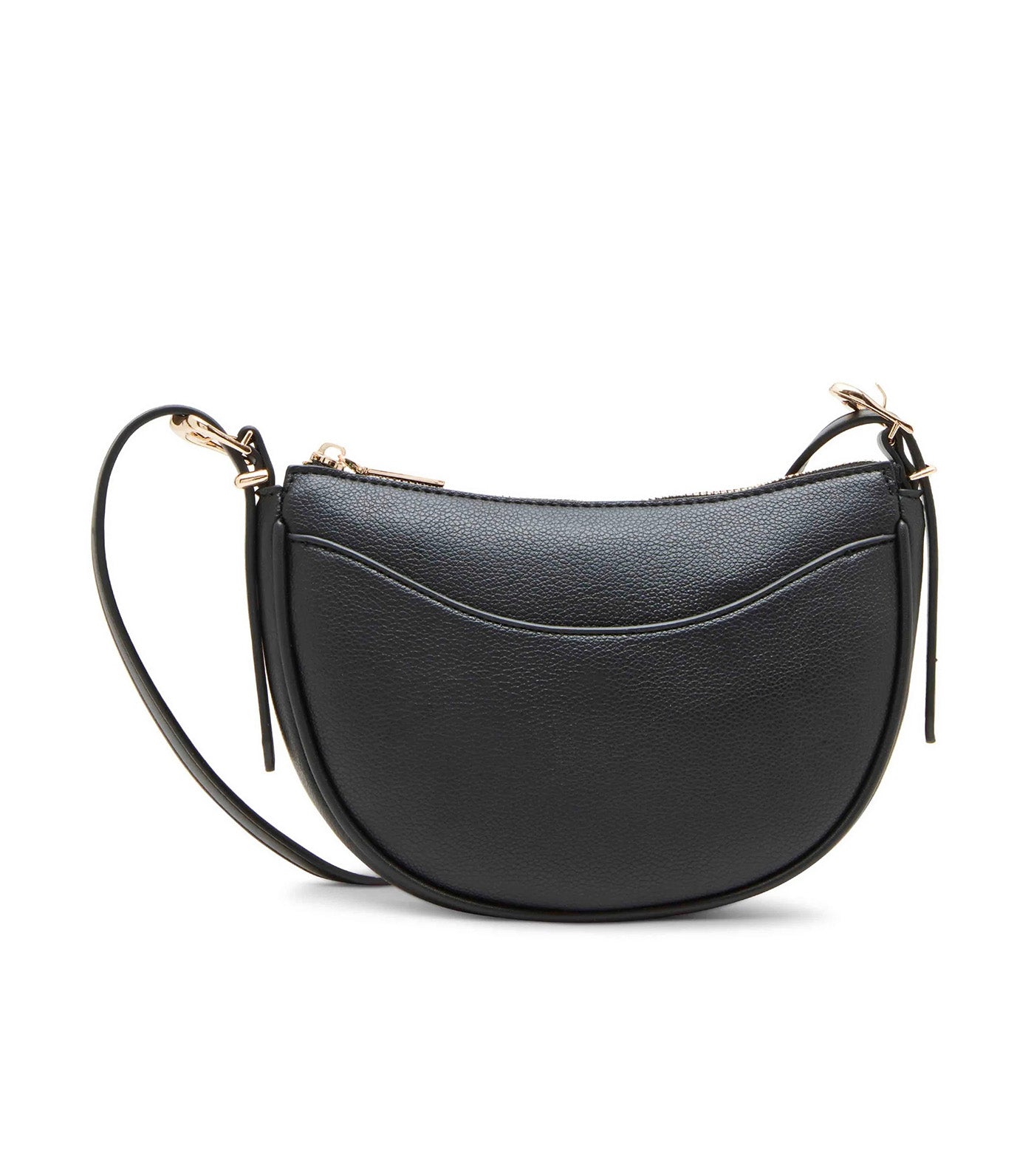 Sculpted Buckle Half Moon Crossbody Black