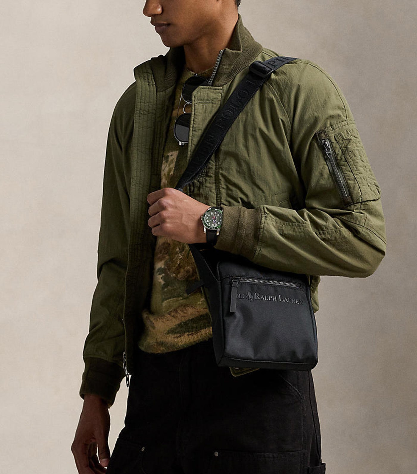 Men's Tonal Logo Crossbody Bag