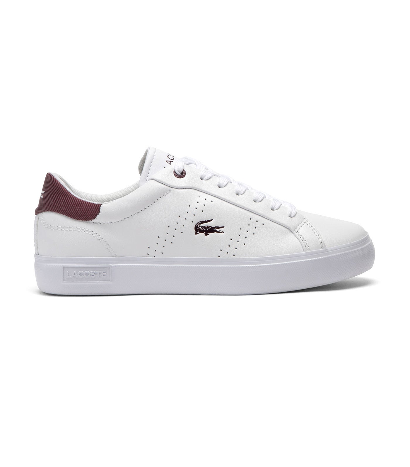 Lacoste Women's Powercourt 2.0 Leather Sneakers White/Dark Purple
