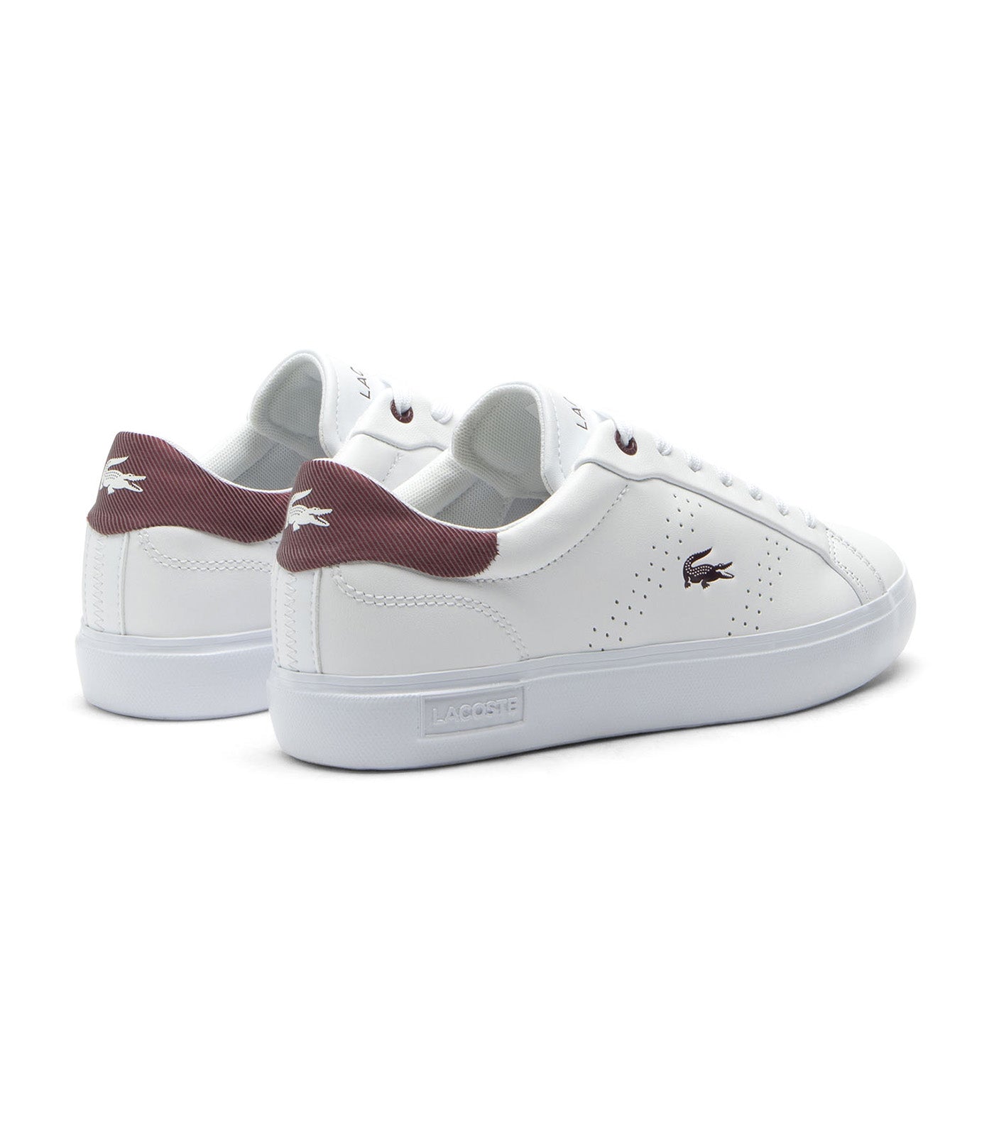 Lacoste Women's Powercourt 2.0 Leather Sneakers White/Dark Purple