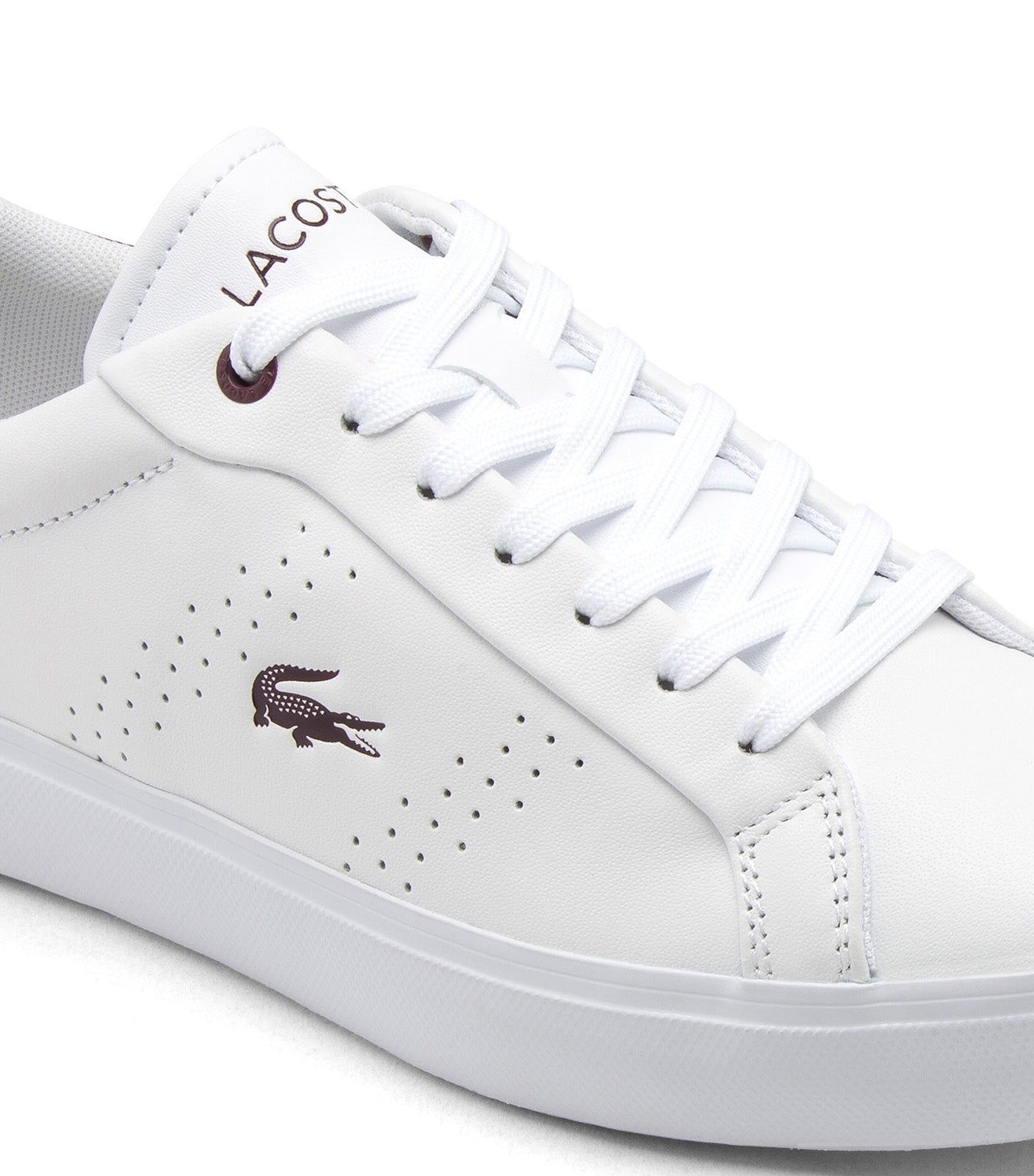 Lacoste Women's Powercourt 2.0 Leather Sneakers White/Dark Purple