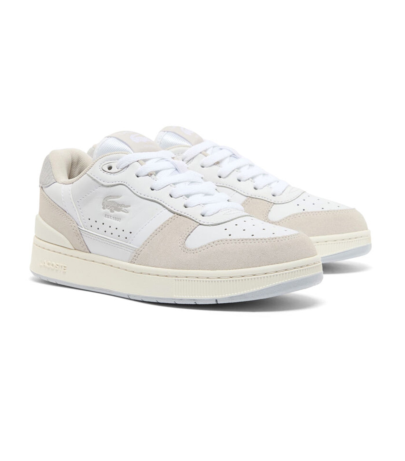 Women’s T-Clip Set Leather Sneakers White/Light Gray