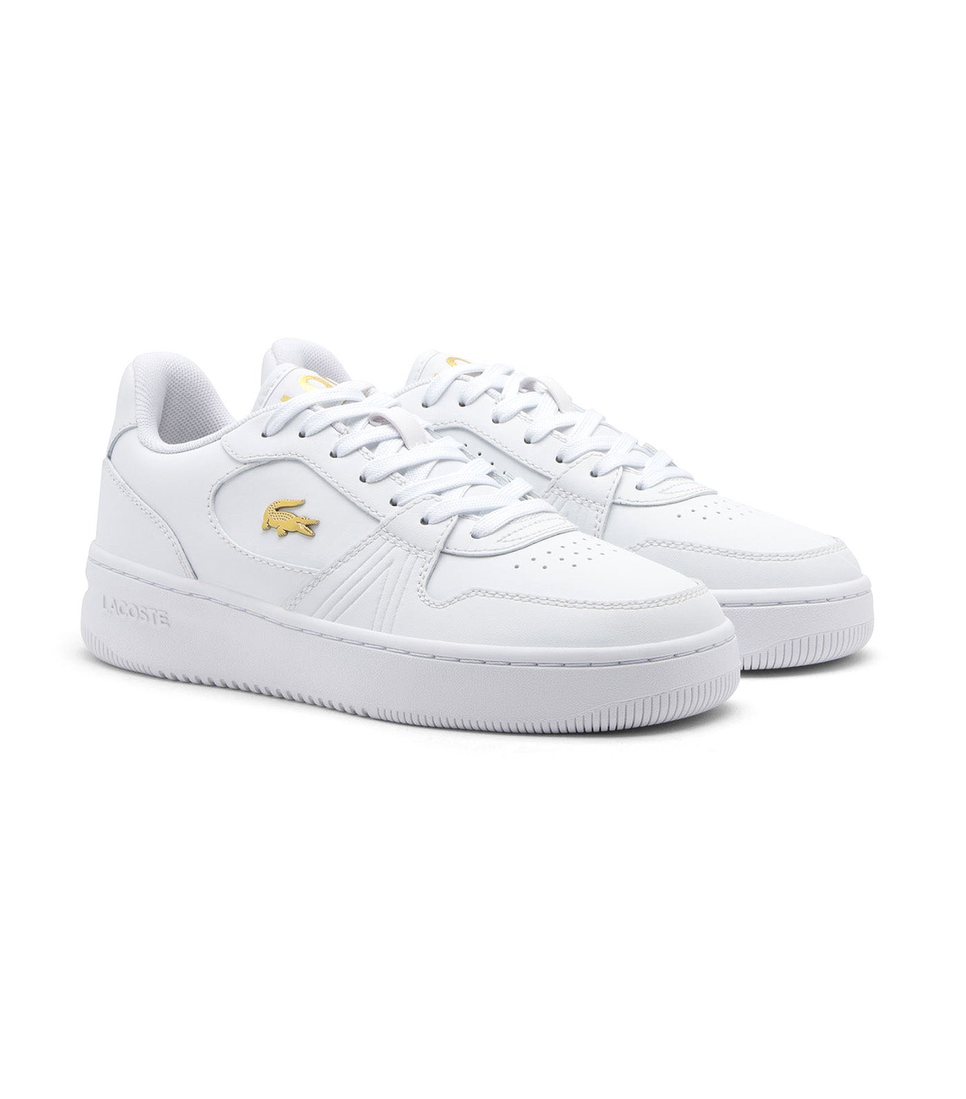 Women's L001 Set Leather Sneakers White/Gold