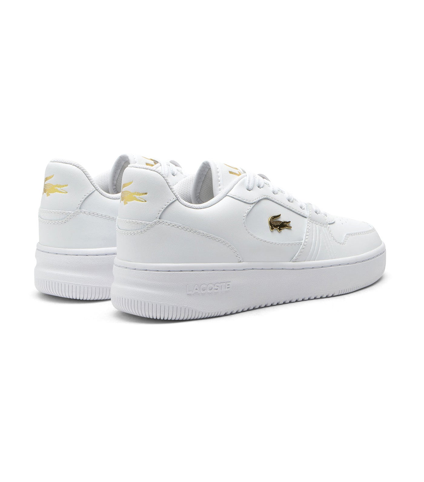 Women's L001 Set Leather Sneakers White/Gold
