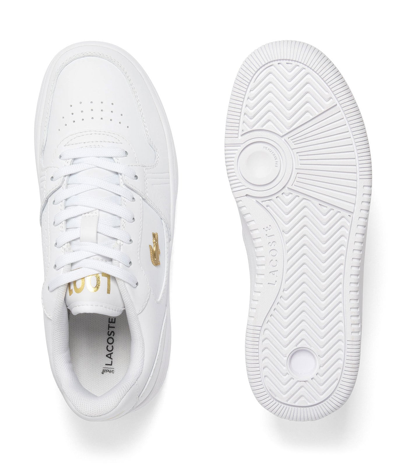 Women's L001 Set Leather Sneakers White/Gold