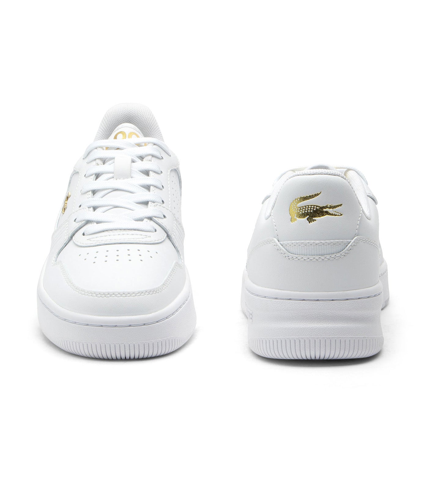 Women's L001 Set Leather Sneakers White/Gold