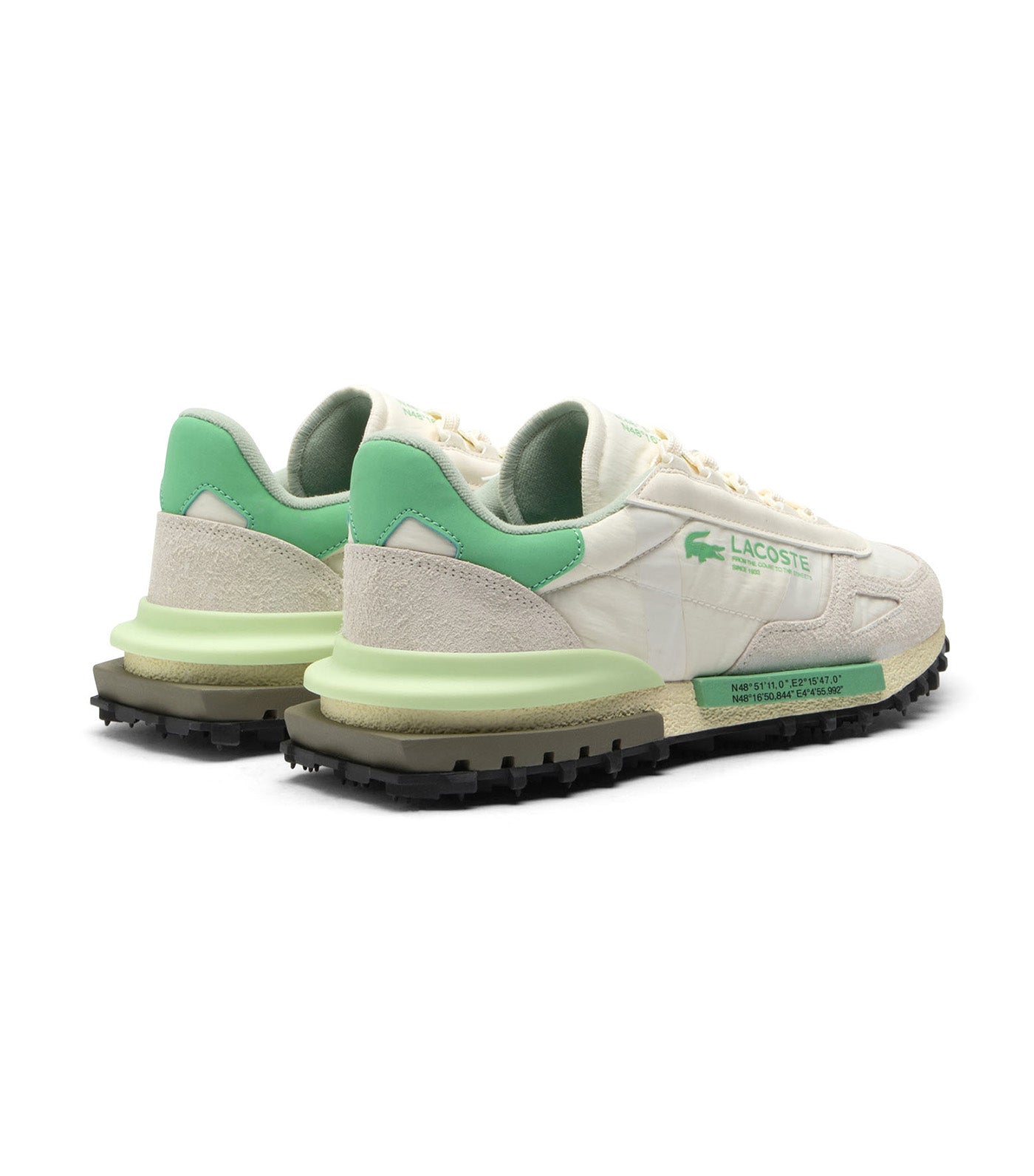 T・T・T Lacoste Men's Elite Active Sneakers Off White/Green | Rustan's