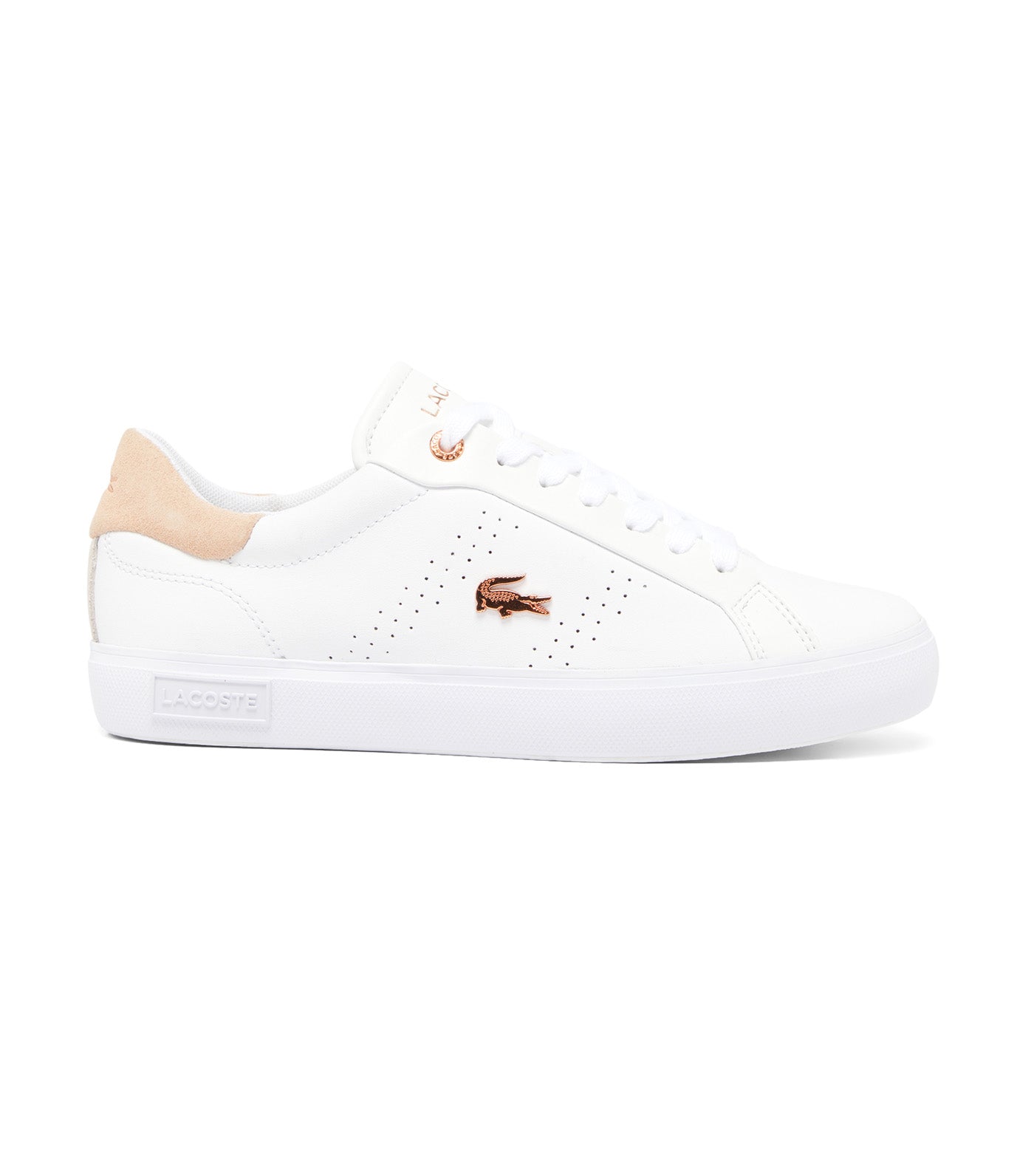 Lacoste Women's Powercourt 2.0 Leather Sneakers White/Light Pink