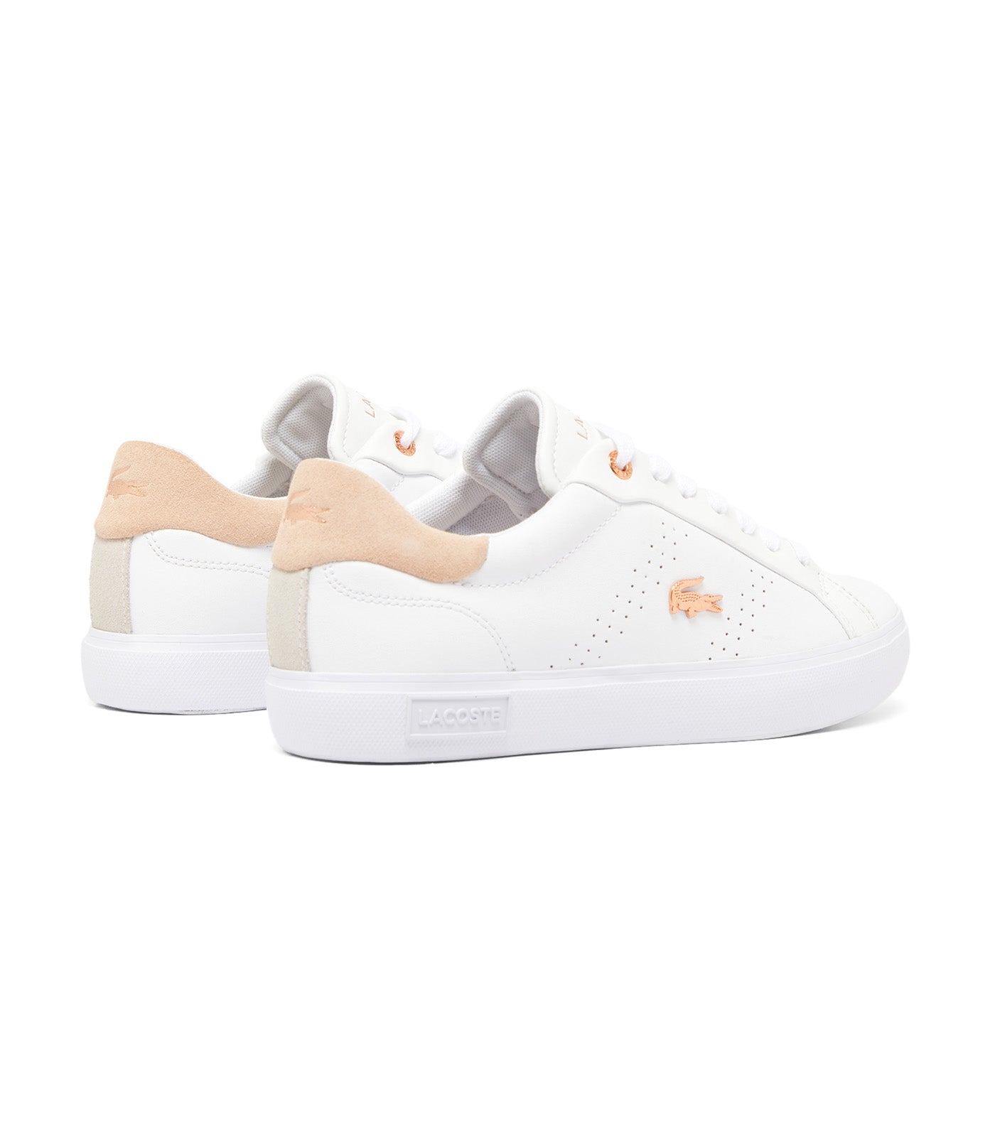 Lacoste Women's Powercourt 2.0 Leather Sneakers White/Light Pink