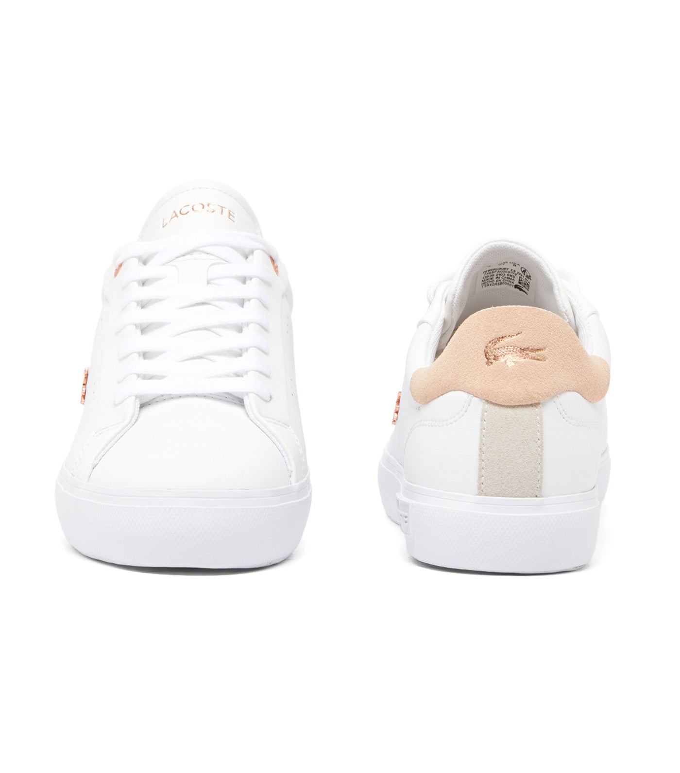 Lacoste Women's Powercourt 2.0 Leather Sneakers White/Light Pink